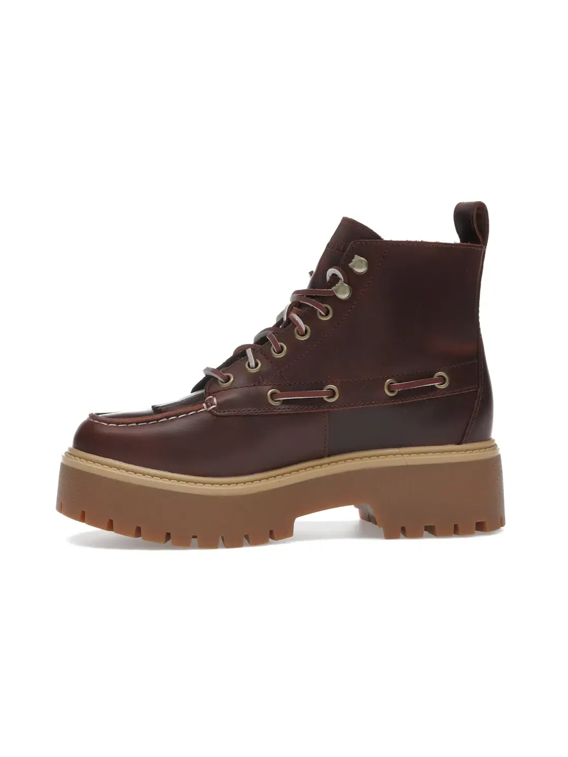 Женские ботинки Timberland Stone Street Mid 7-Eye Platform Kiltie Boot, Root Beer — изображение 3 из 4