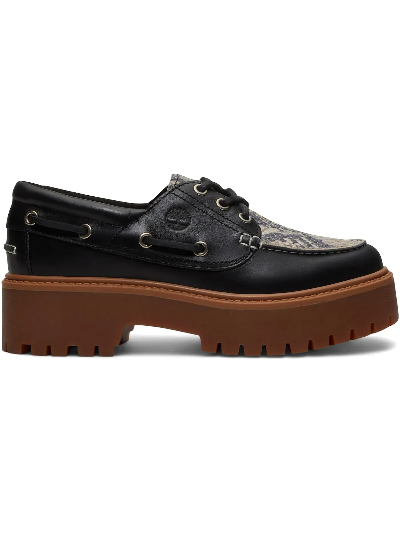 Женские оксфорды с принтом Timberland Stone Street Platform Boat Shoe Timberland, Snake Print Suede — изображение 1 из 1