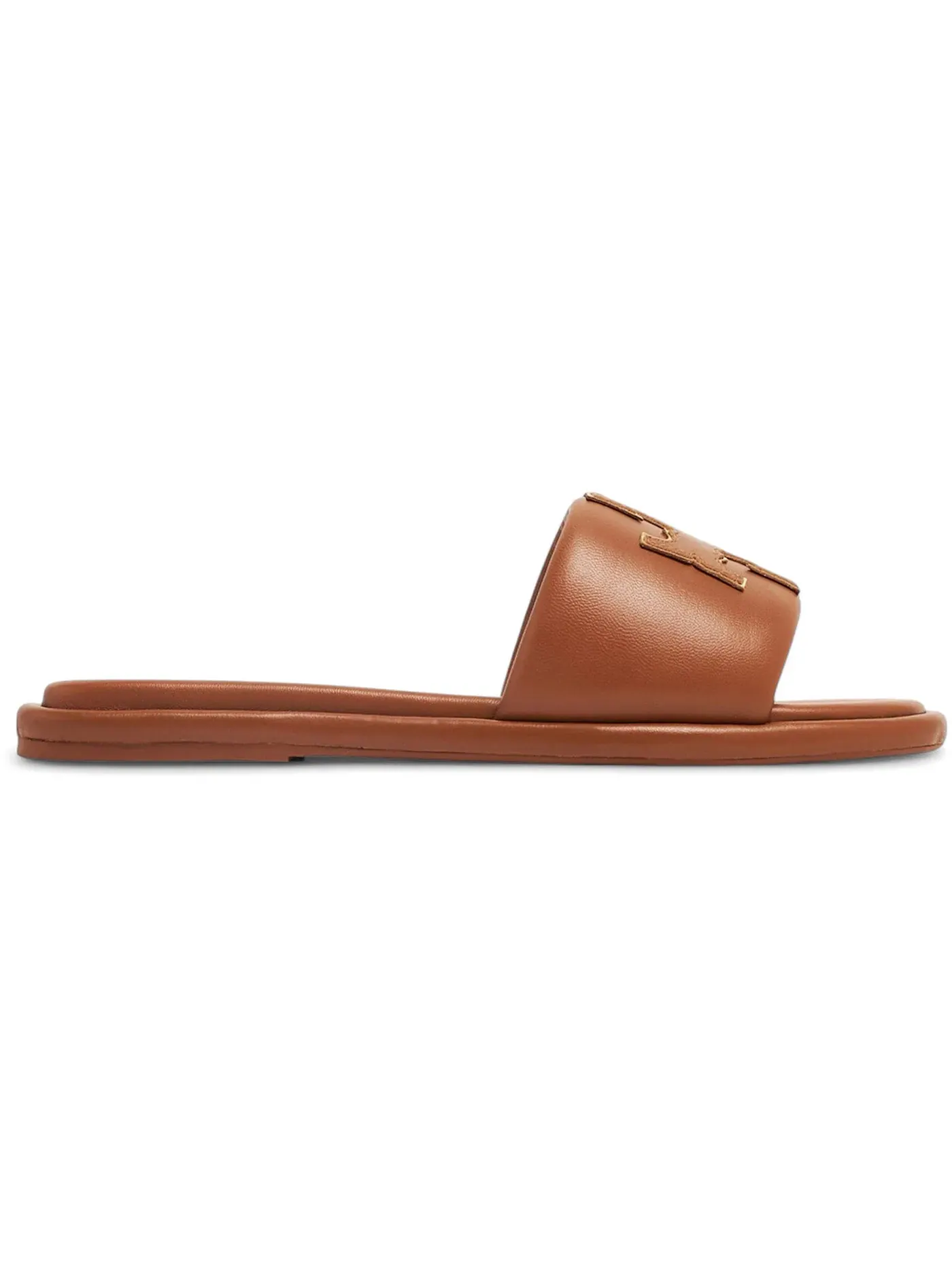 Женские сандалии-слайды с брендовой пряжкой Tory Burch Double T Sport Slide Sandal — изображение 1 из 1, золотистый