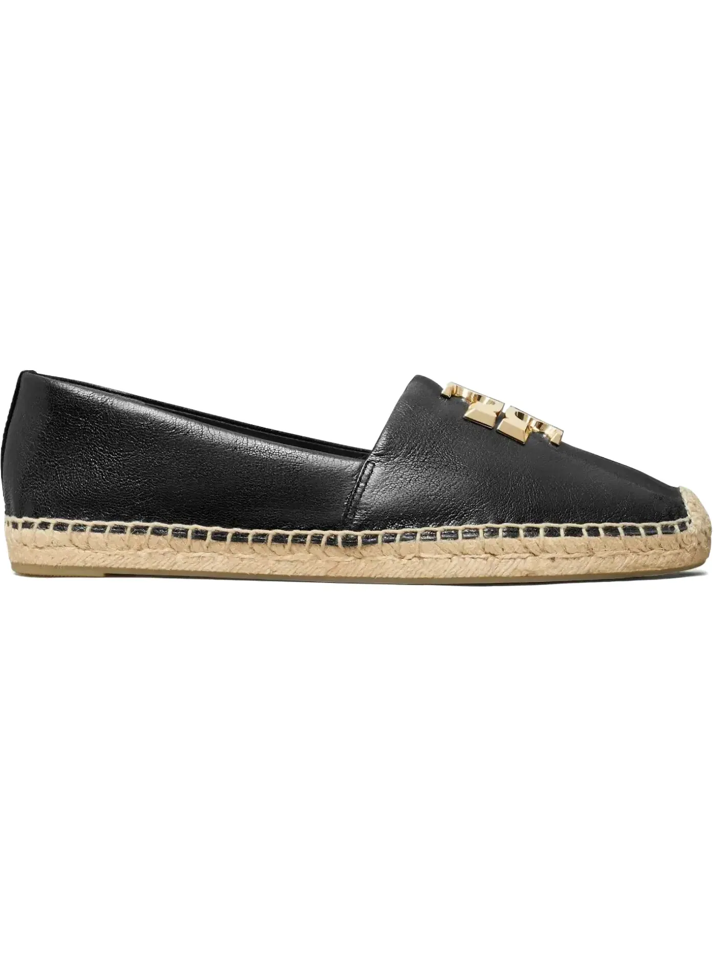 Женские балетки Eleanor Espadrille Flat Tory Burch — изображение 1 из 1, черный/золотистый