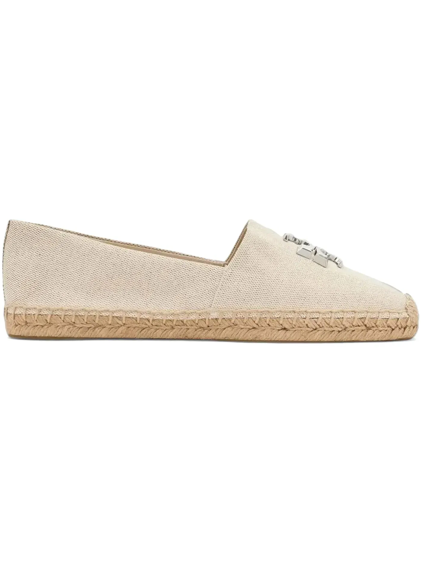Женские балетки с принтом Tory Burch Eleanor Espadrille — изображение 1 из 1, кремовый серебристый