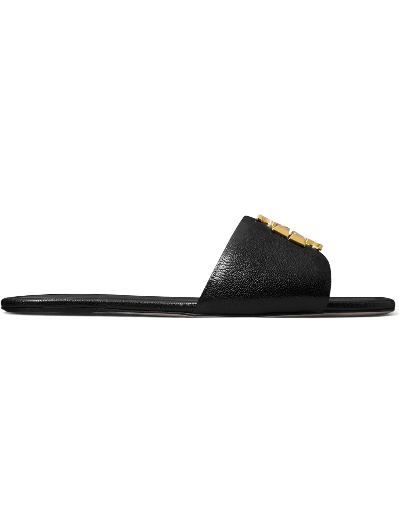 Женские сандалии-слайды с логотипом Tory Burch Eleanor Slide — изображение 1 из 1, черный/золотистый