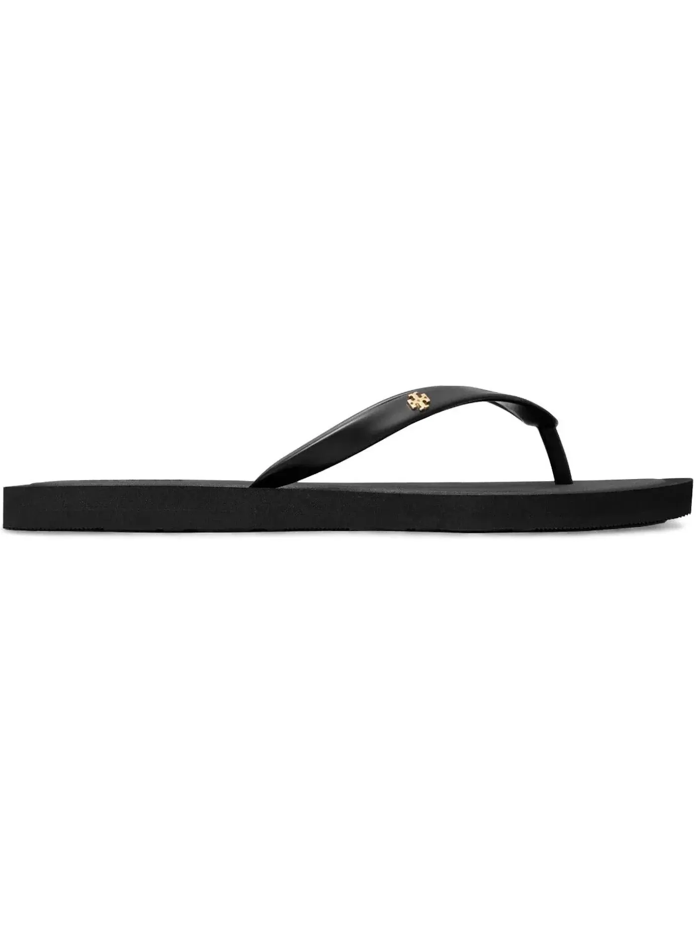 Женские шлепанцы с мягкой подошвой Tory Burch Kira Padded Flip Flop — изображение 1 из 1, черный/золотистый