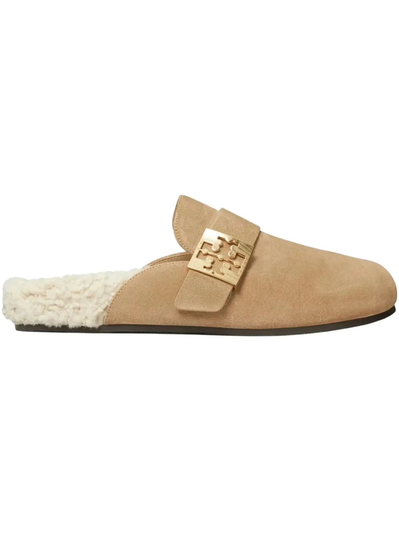 Женские клоги Mellow Shearling Mule Tory Burch — изображение 1 из 1, золотистый