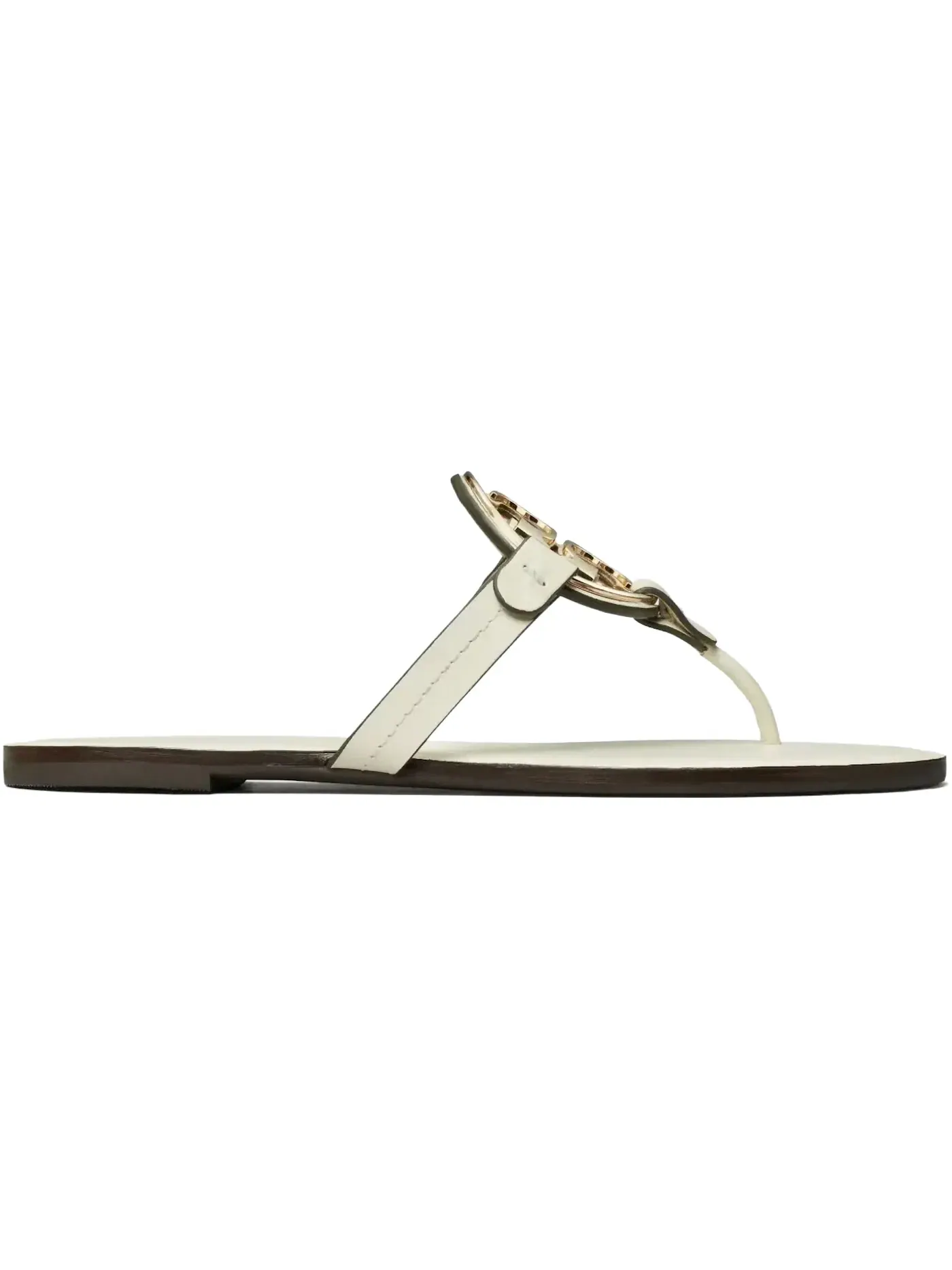 Женские сандалии с металлической отделкой Tory Burch Metal Miller Sandal — изображение 1 из 1, кремовый золотистый