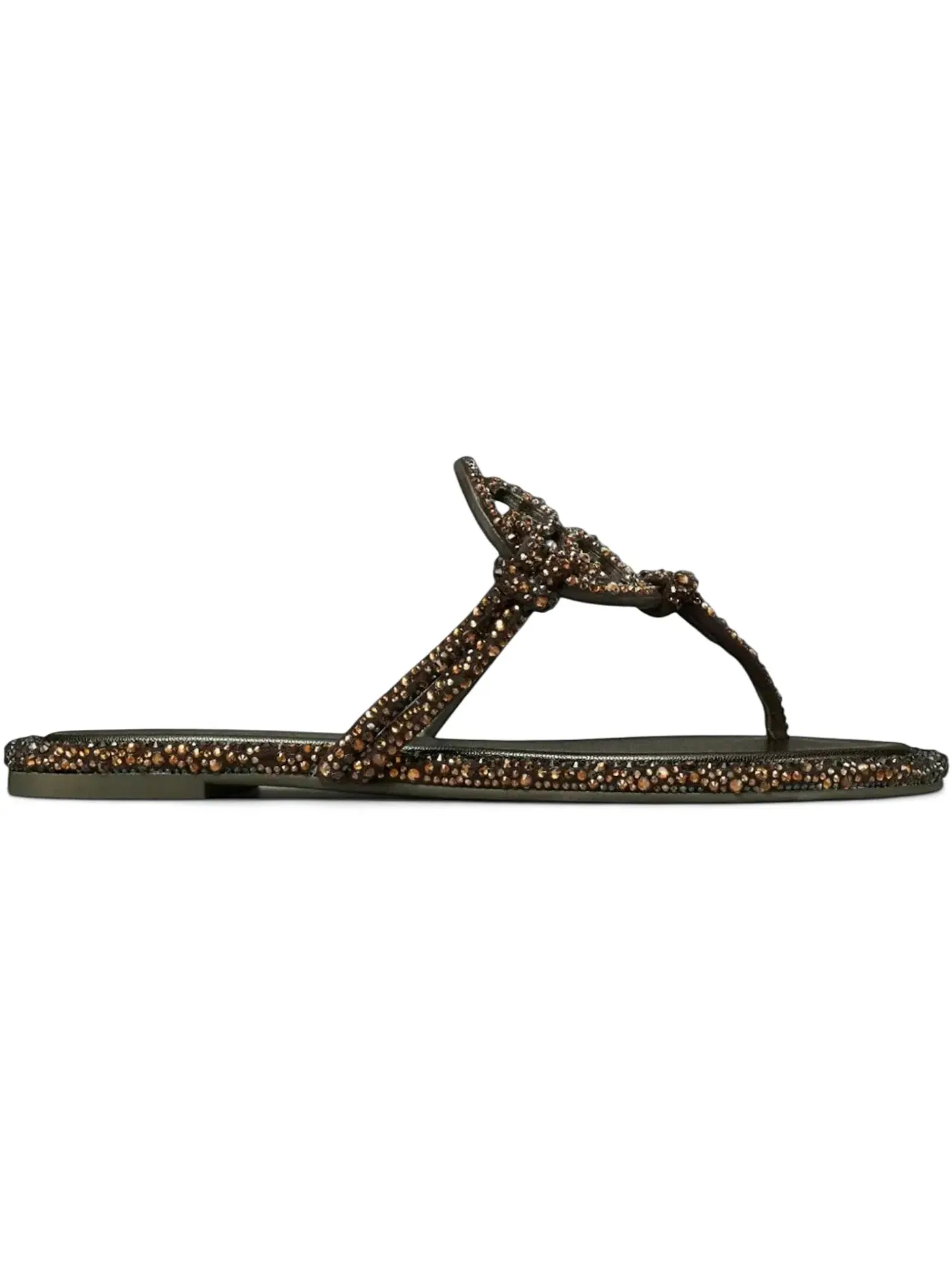 Женские сандалии с узлом Tory Burch Miller Knotted Crystal Sandals Tory Burch — изображение 1 из 1, какао
