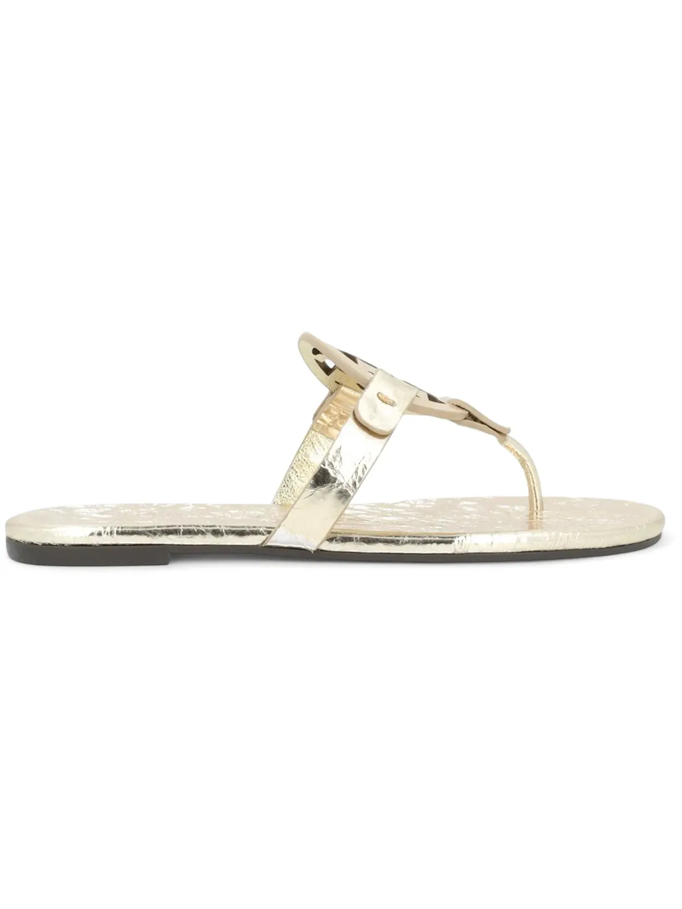 Женские сандалии-слайды с логотипом Tory Burch Miller Soft Sandals — изображение 1 из 1, золотистый