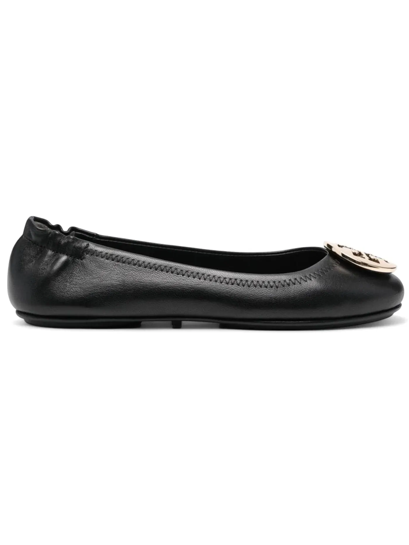 Женские балетки без каблука Tory Burch Minnie Travel Ballet Flats — изображение 1 из 1, черный/золотистый