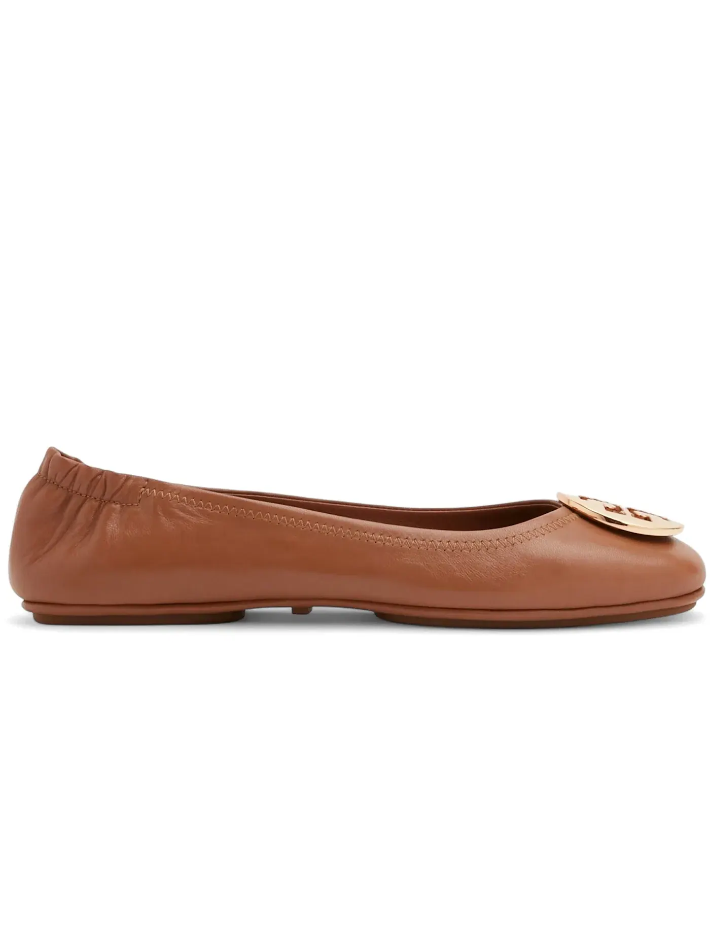 Женские балетки с золотым акцентом Tory Burch Minnie Travel Ballet Flats — изображение 1 из 1, бежевый/золотистый