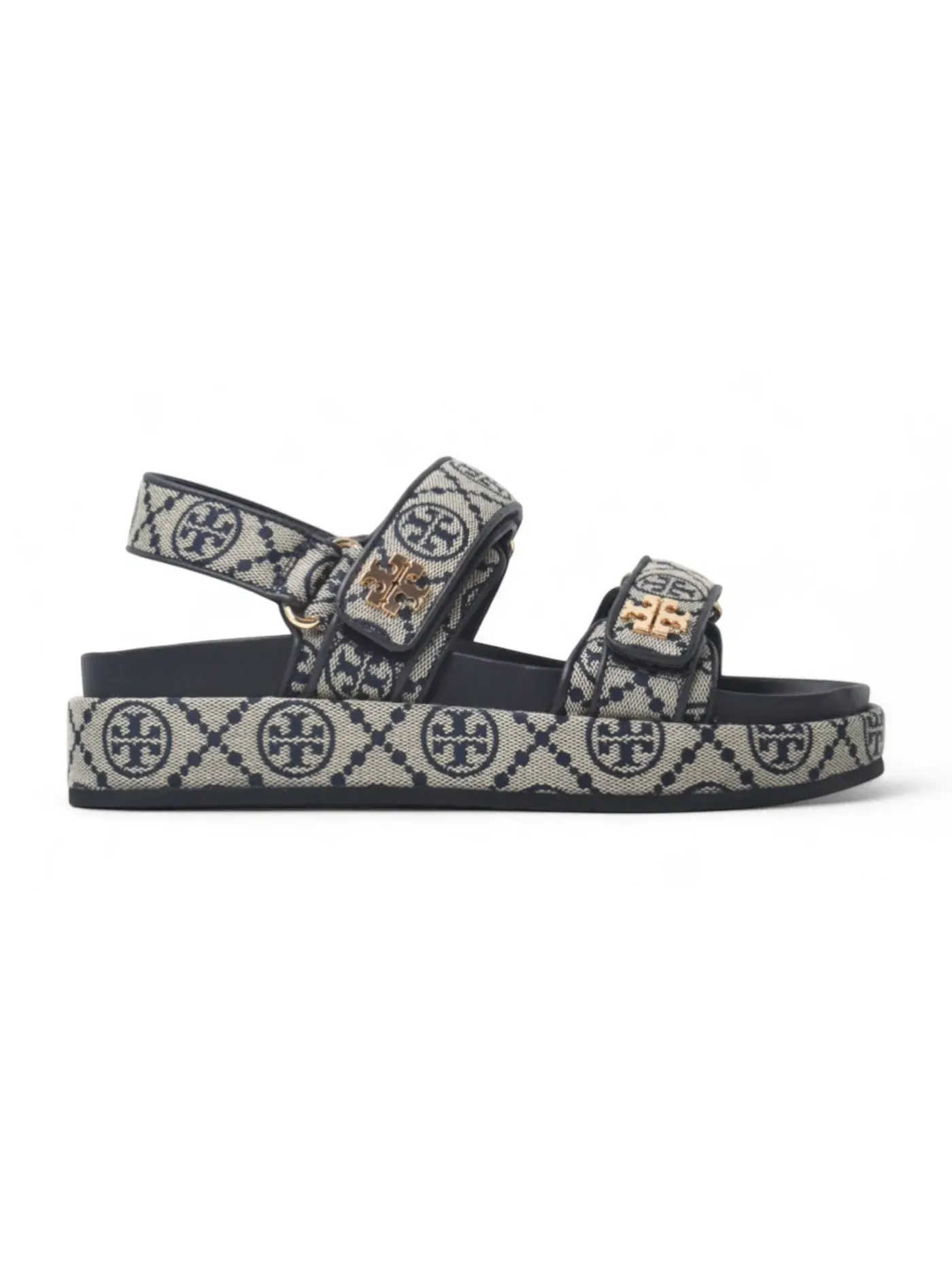Женские сандалии с монограммой T Monogram Kira Tory Burch — изображение 1 из 1, темно-синий