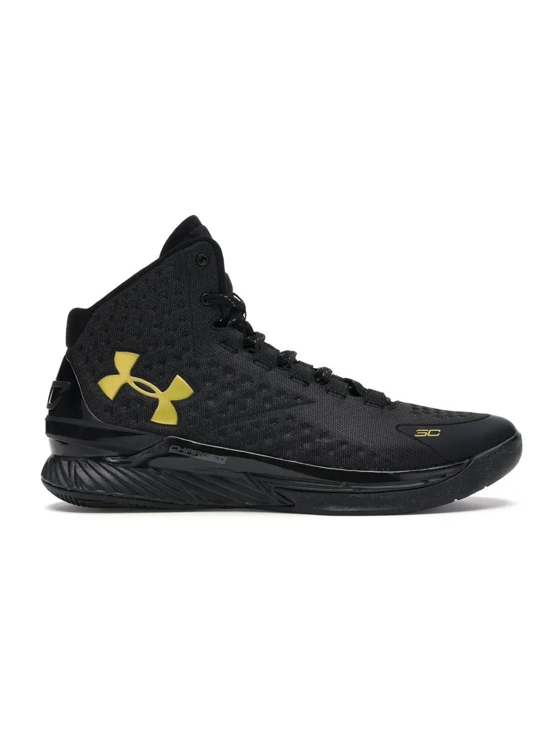 Мужские кроссовки с анатомическим верхом UA Curry 1 Under Armour — изображение 1 из 4, черный/черный-черный