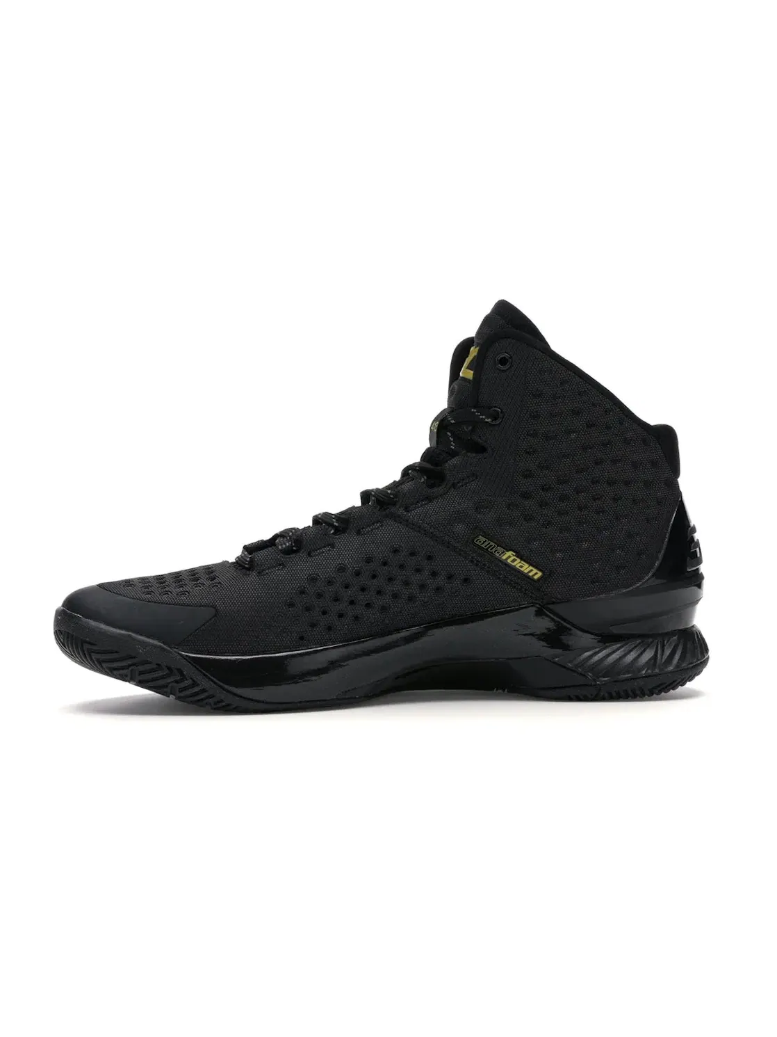 Мужские кроссовки с анатомическим верхом UA Curry 1 Under Armour — изображение 3 из 4, черный/черный-черный
