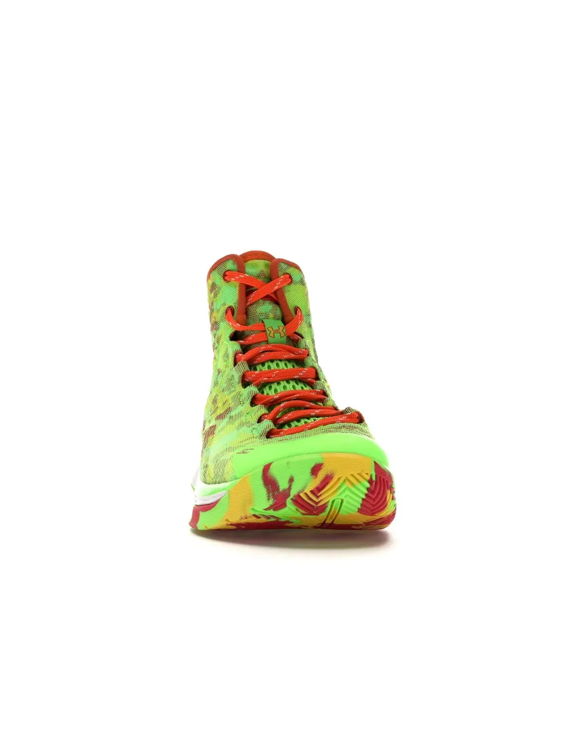 Мужские кроссовки с камуфляжным принтом UA Curry 1 Under Armour — изображение 2 из 4, зеленый оранжевый