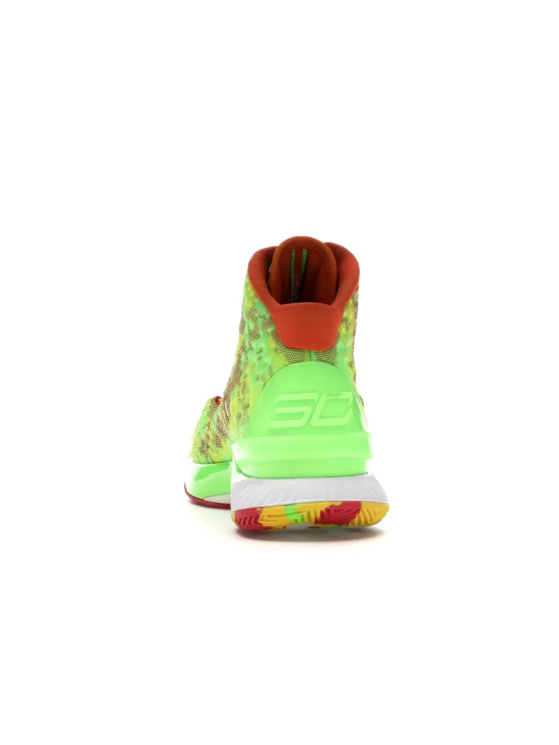 Мужские кроссовки с камуфляжным принтом UA Curry 1 Under Armour — изображение 4 из 4, зеленый оранжевый
