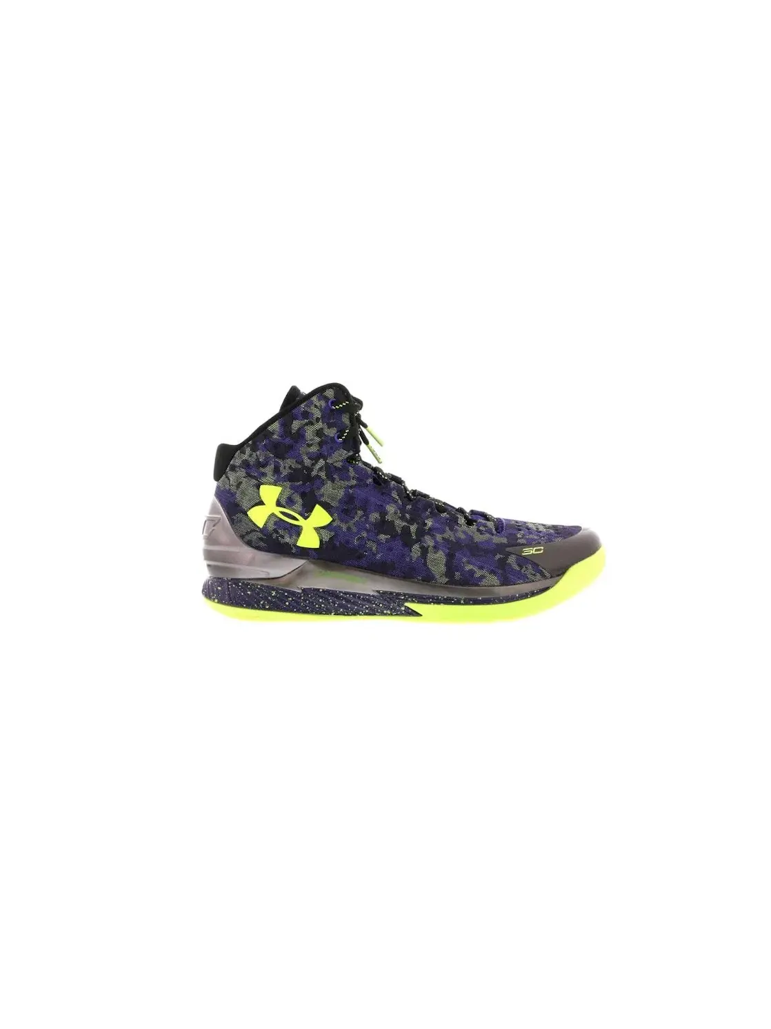 Мужские кроссовки с камуфляжным принтом UA Curry 1 Under Armour — изображение 1 из 4, фиолетовый/черный