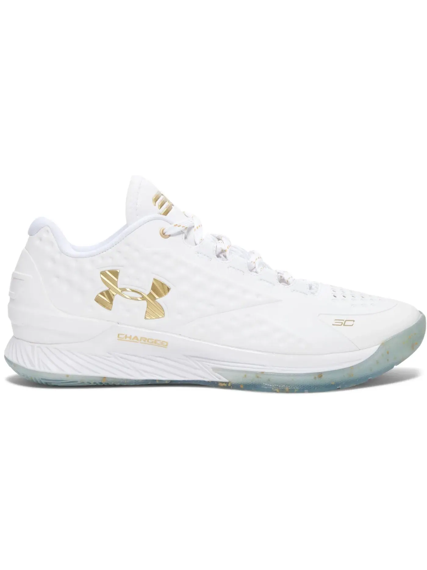 Мужские кроссовки для баскетбола с амортизацией UA Curry 1 Low Under Armour — изображение 1 из 1, белый белый золотистый