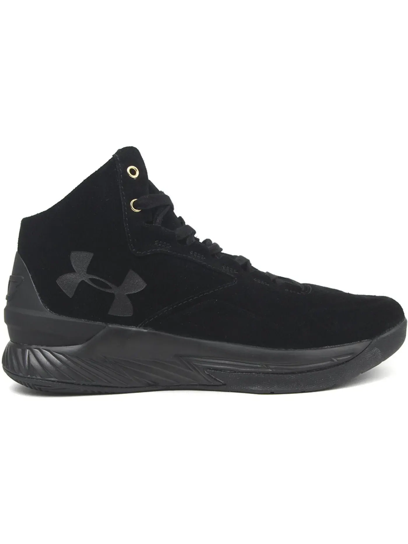 Мужские кроссовки с верхом из кожи модель UA Curry 1 Lux Under Armour — изображение 1 из 1, черный/черный-черный