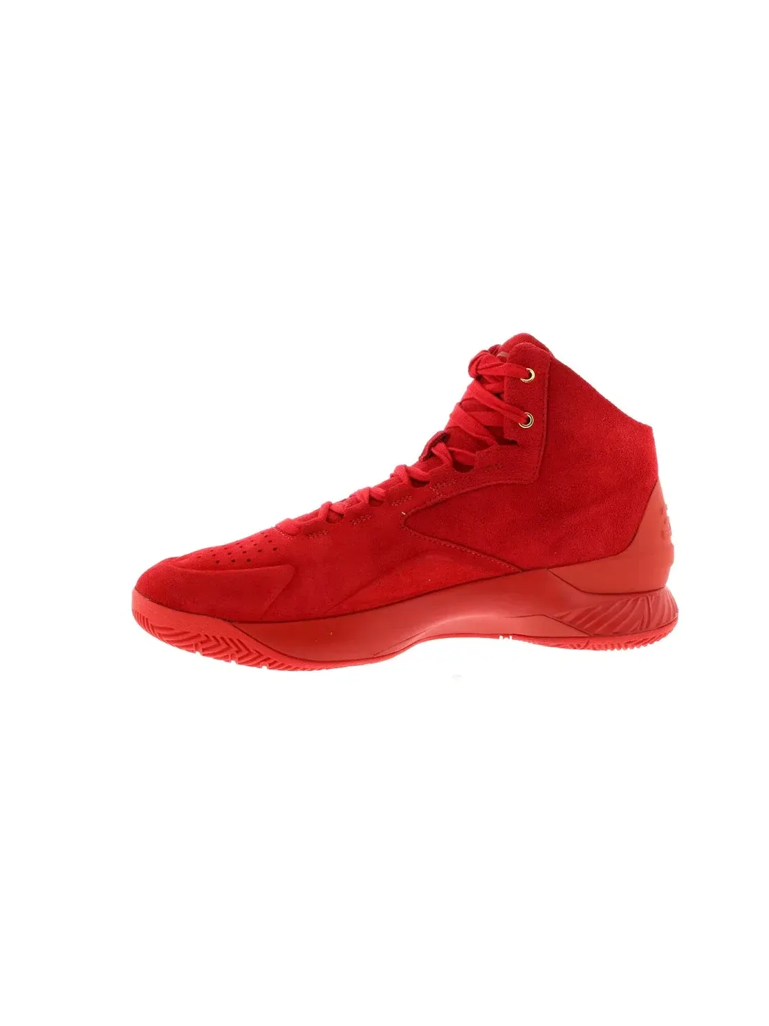 Мужские кроссовки для бега с верхом из кожи UA Curry 1 Lux Under Armour — изображение 3 из 4, красный/красный-красный