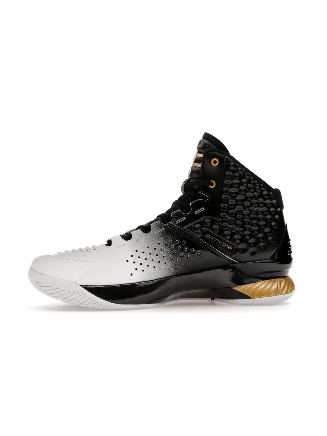 Мужские кроссовки с амортизацией UA Curry 1 Under Armour — изображение 3 из 4, черный/золотистый