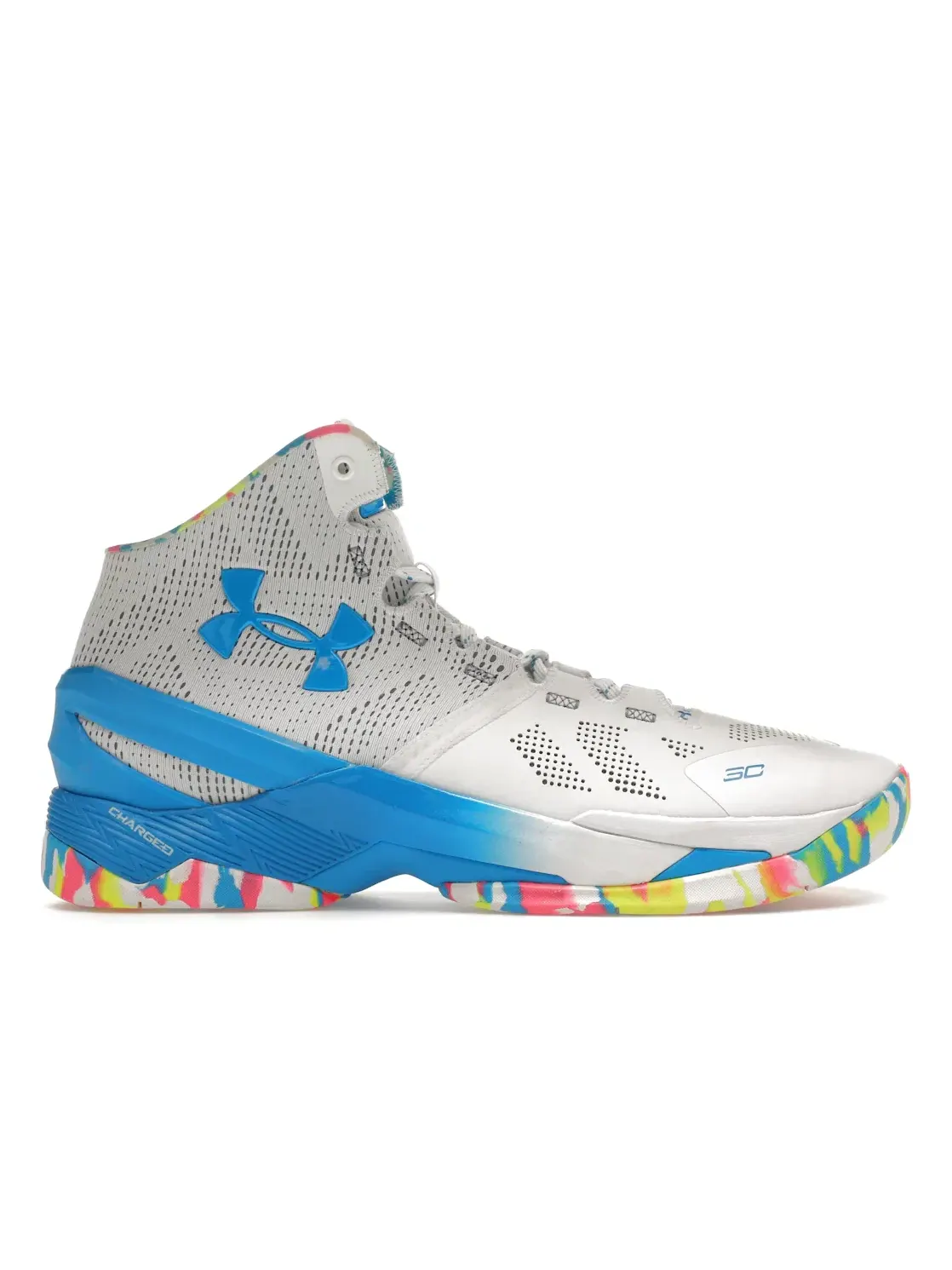 Мужские кроссовки для бега UA Curry 2 Birthday Under Armour — изображение 1 из 4, белый/розовый-синий