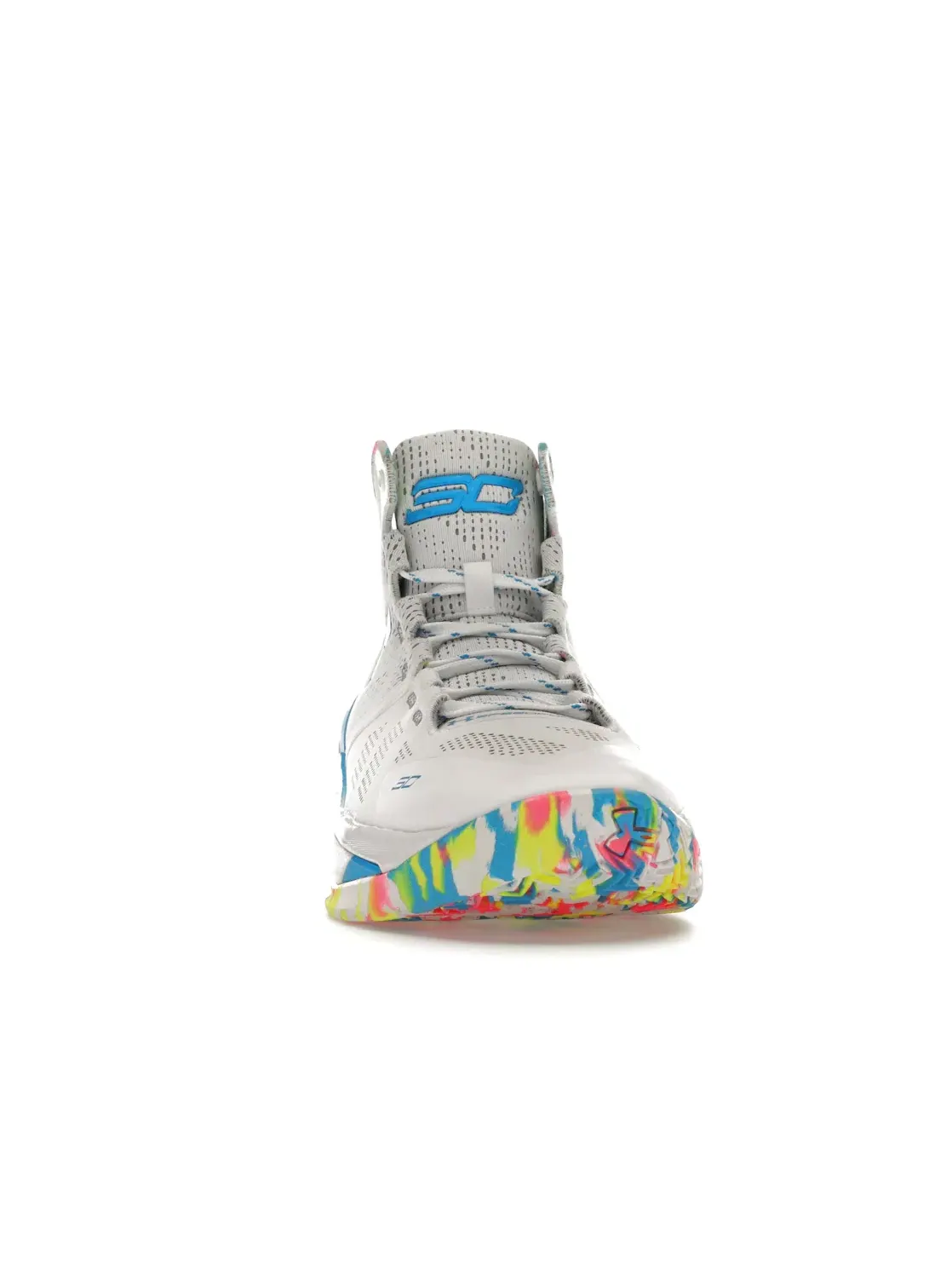 Мужские кроссовки для бега UA Curry 2 Birthday Under Armour — изображение 2 из 4, белый/розовый-синий