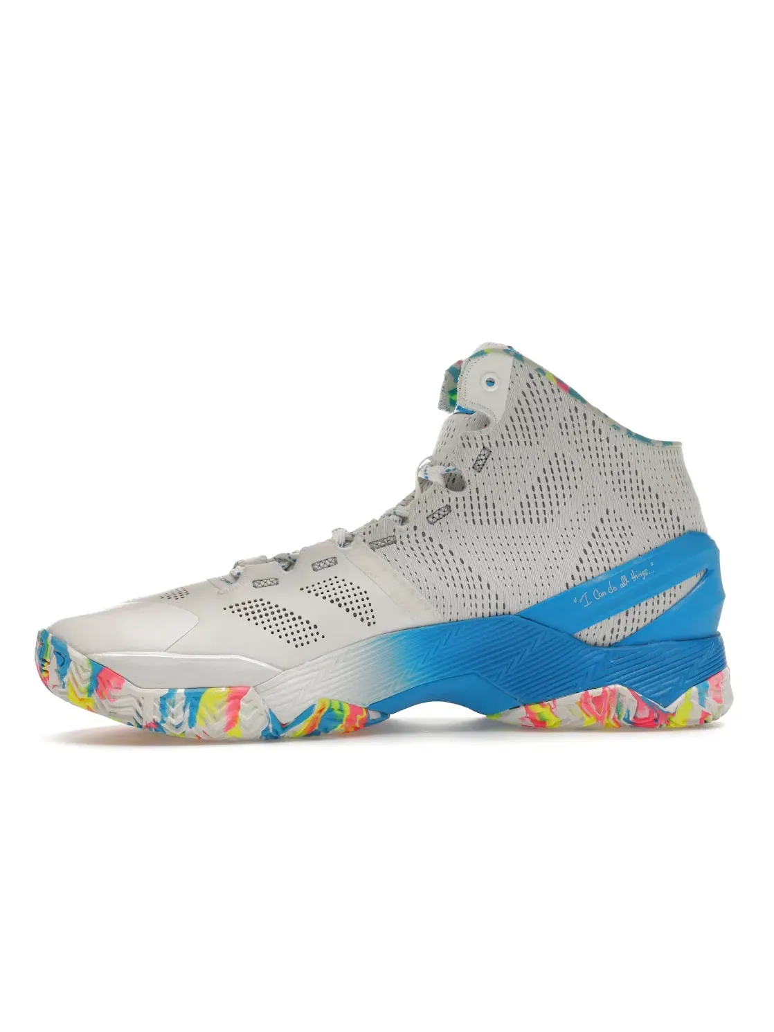 Мужские кроссовки для бега UA Curry 2 Birthday Under Armour — изображение 3 из 4, белый/розовый-синий