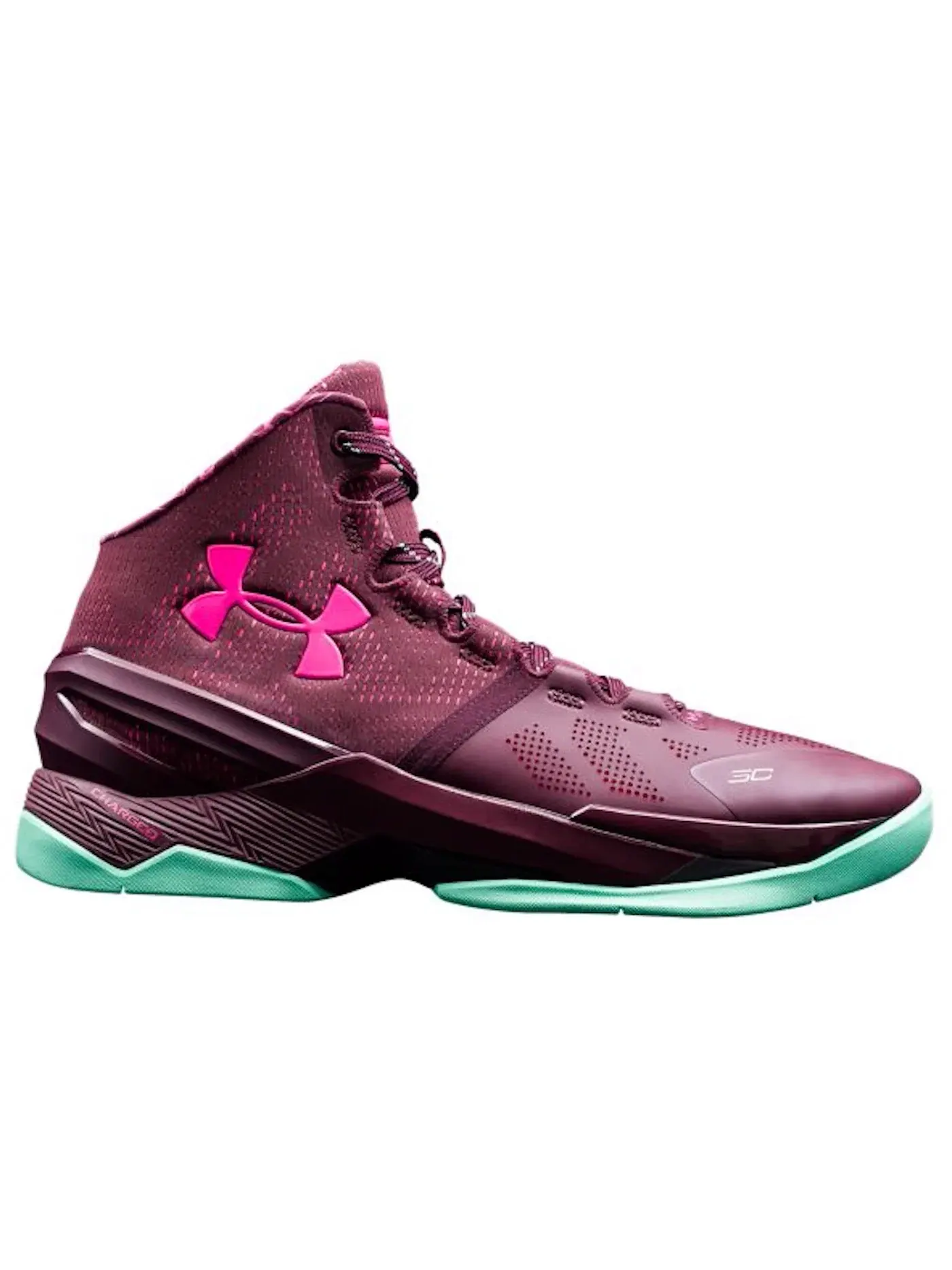 Мужские кроссовки для бега UA Curry 2 Under Armour — изображение 1 из 1, темный//розовый