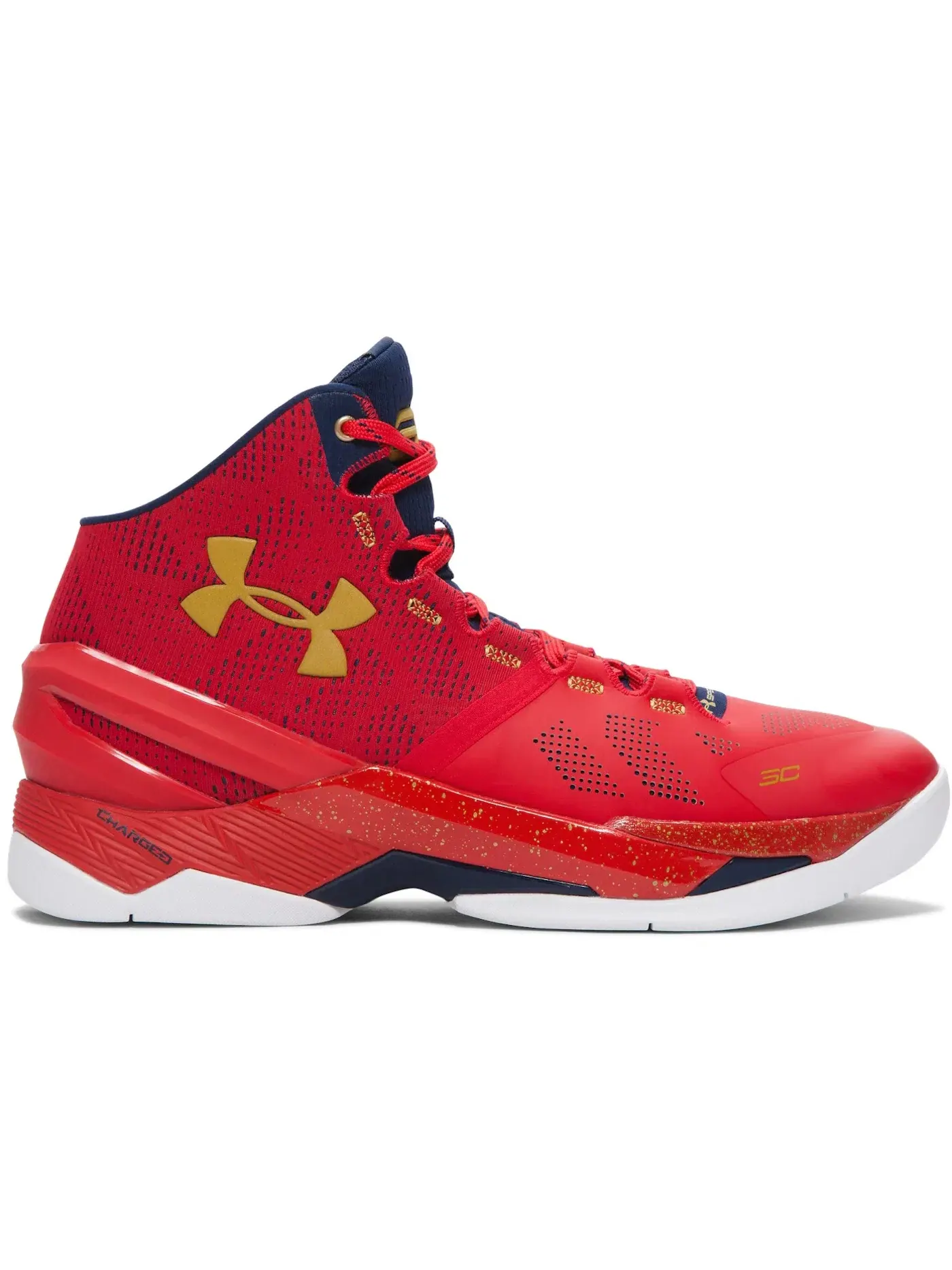 Мужские кроссовки для баскетбола UA Curry 2 Under Armour — изображение 1 из 1, красный/-золотистый