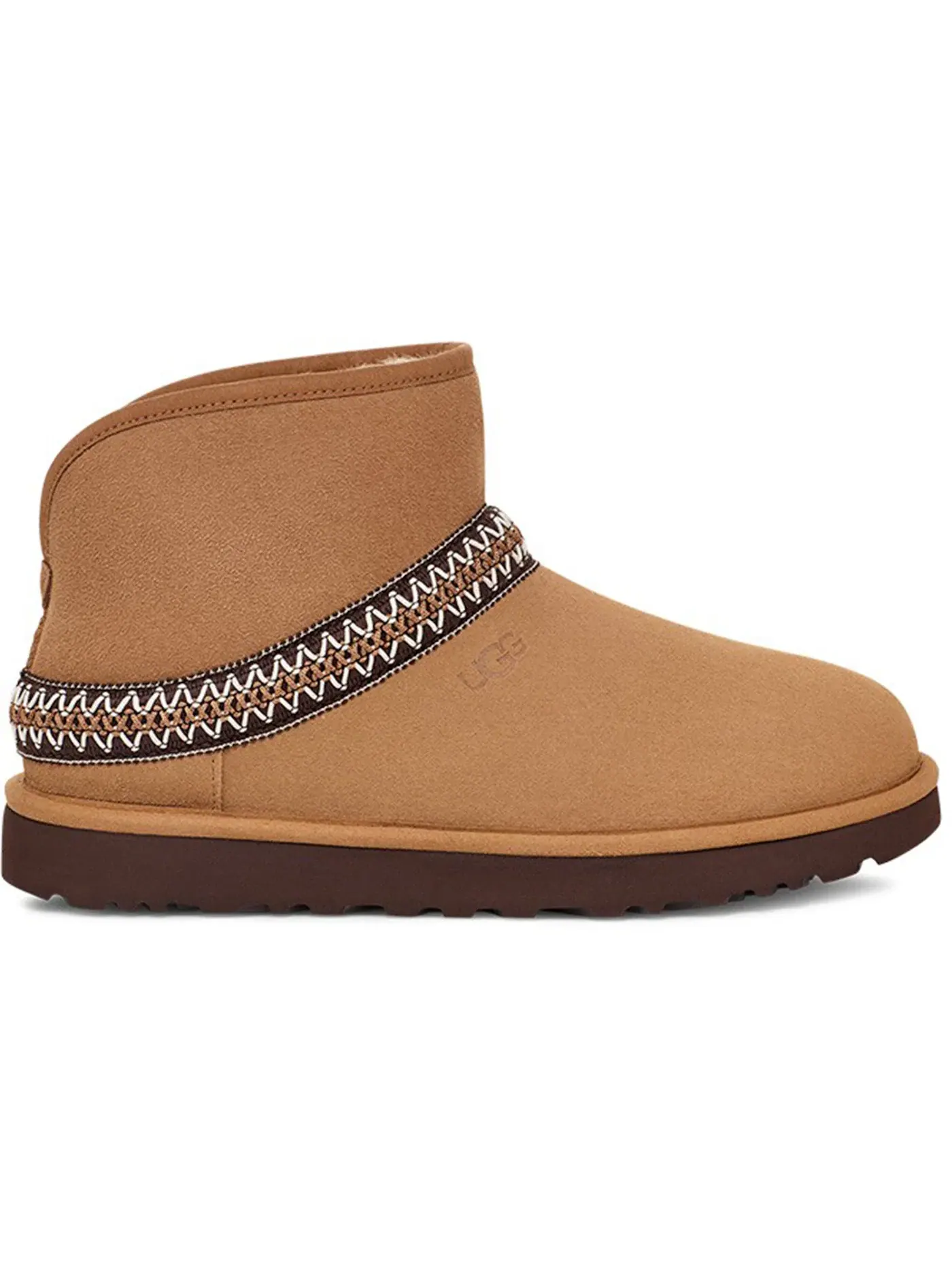 Ботинки женские UGG Classic Mini Crescent — изображение 1 из 1, каштановый