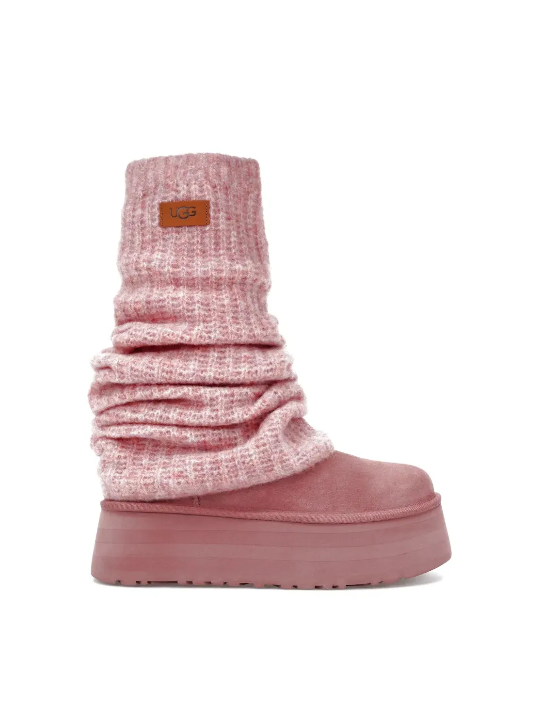 Сапоги женские UGG Classic Mini Dipper Legwarmer — изображение 1 из 4, светло-розовый