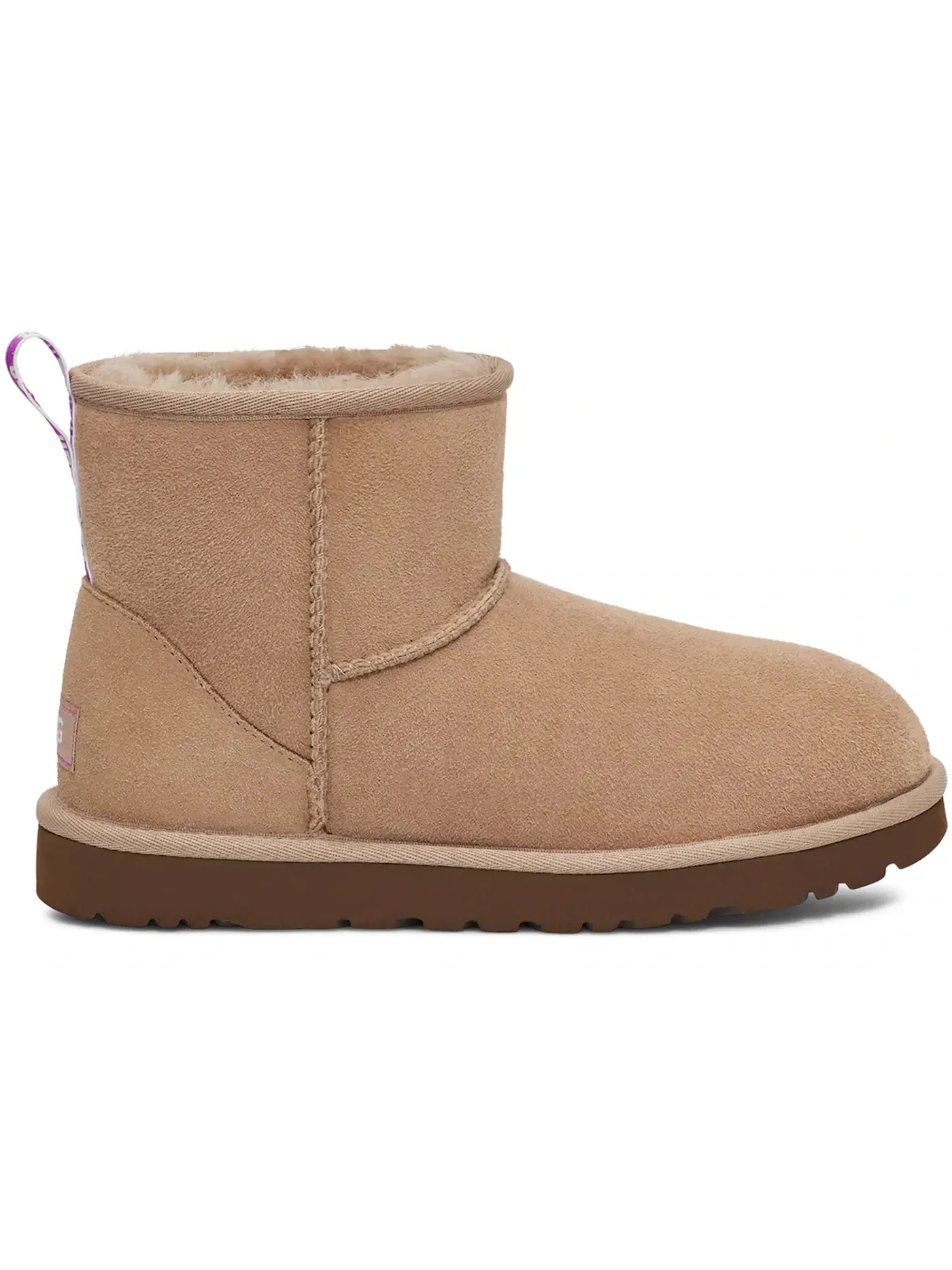 Сапоги женские UGG Classic Mini II Graphic Logo — изображение 1 из 2, бежевый/розовый