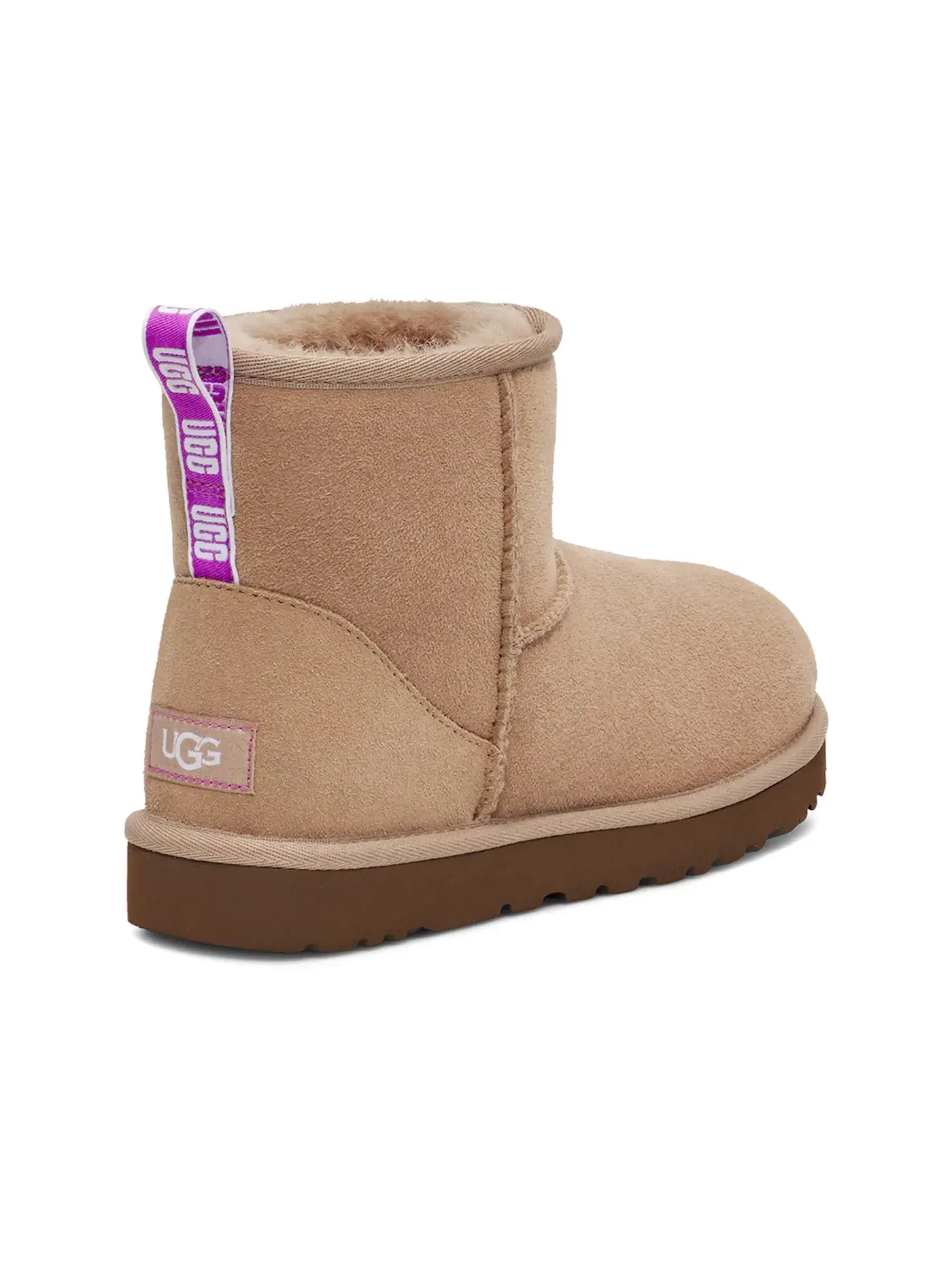Сапоги женские UGG Classic Mini II Graphic Logo — изображение 2 из 2, бежевый/розовый