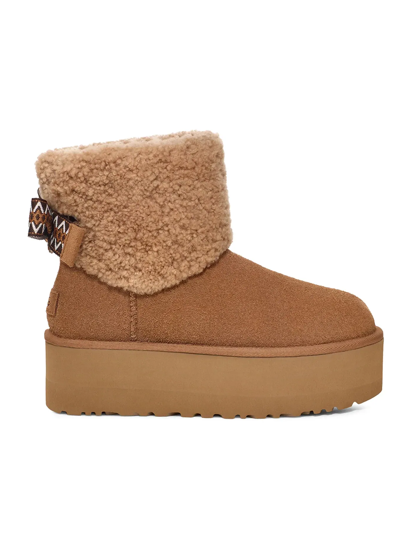 Ботинки женские UGG Curly Classic Mini Maxi Curly — изображение 1 из 1, каштановый