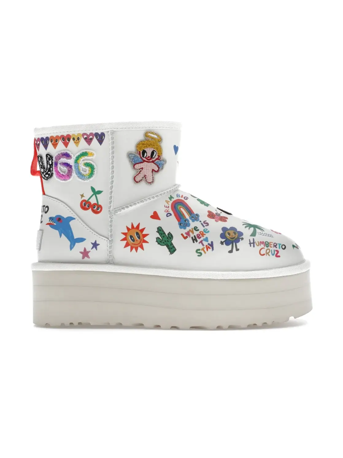 Ботинки женские UGG Classic Mini Platform Pop Sketch — изображение 1 из 4, белый