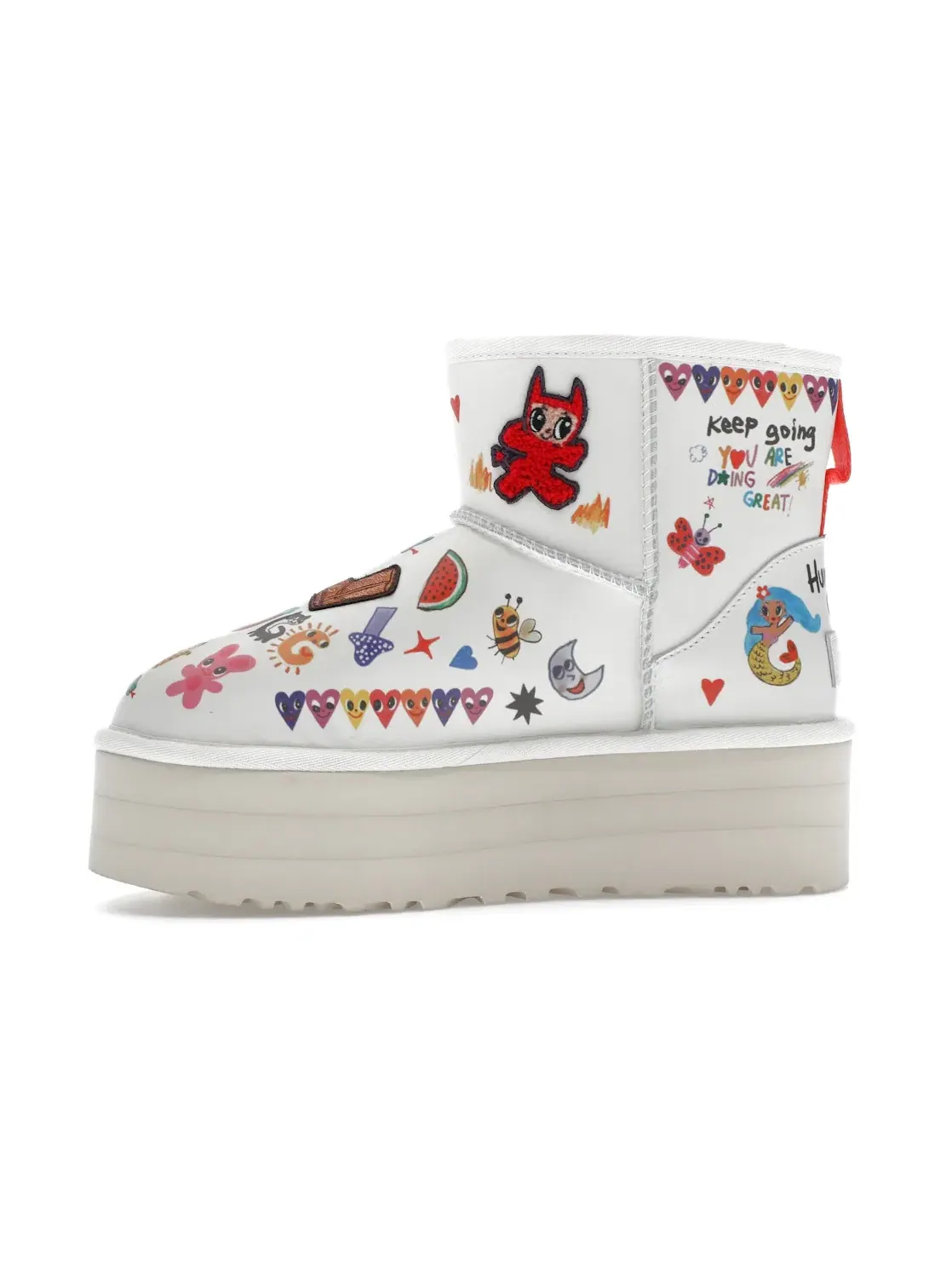 Ботинки женские UGG Classic Mini Platform Pop Sketch — изображение 3 из 4, белый