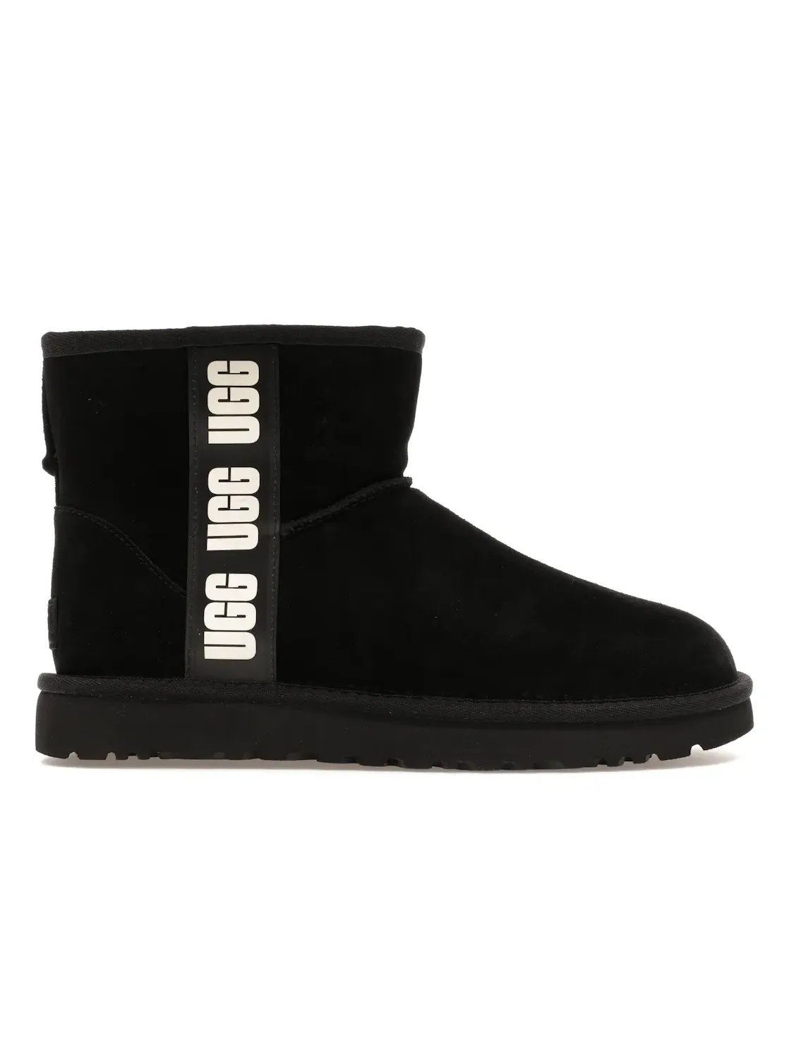 Ботинки женские UGG Classic Mini Side Logo — изображение 1 из 4, черный/белый
