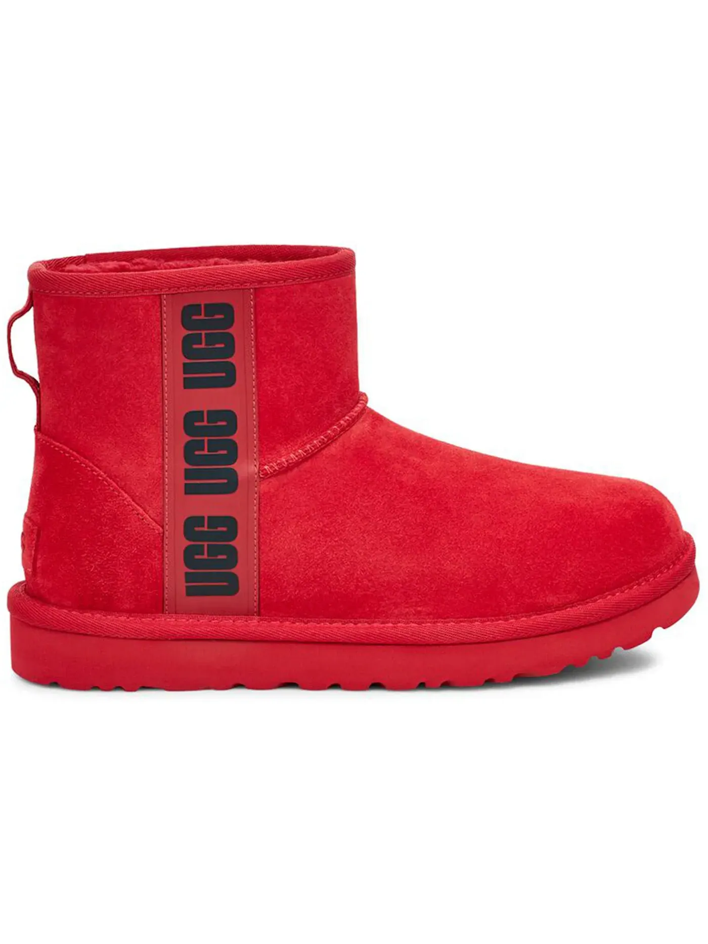 Ботинки женские UGG Classic Mini Side Logo — изображение 1 из 1, красный/черный