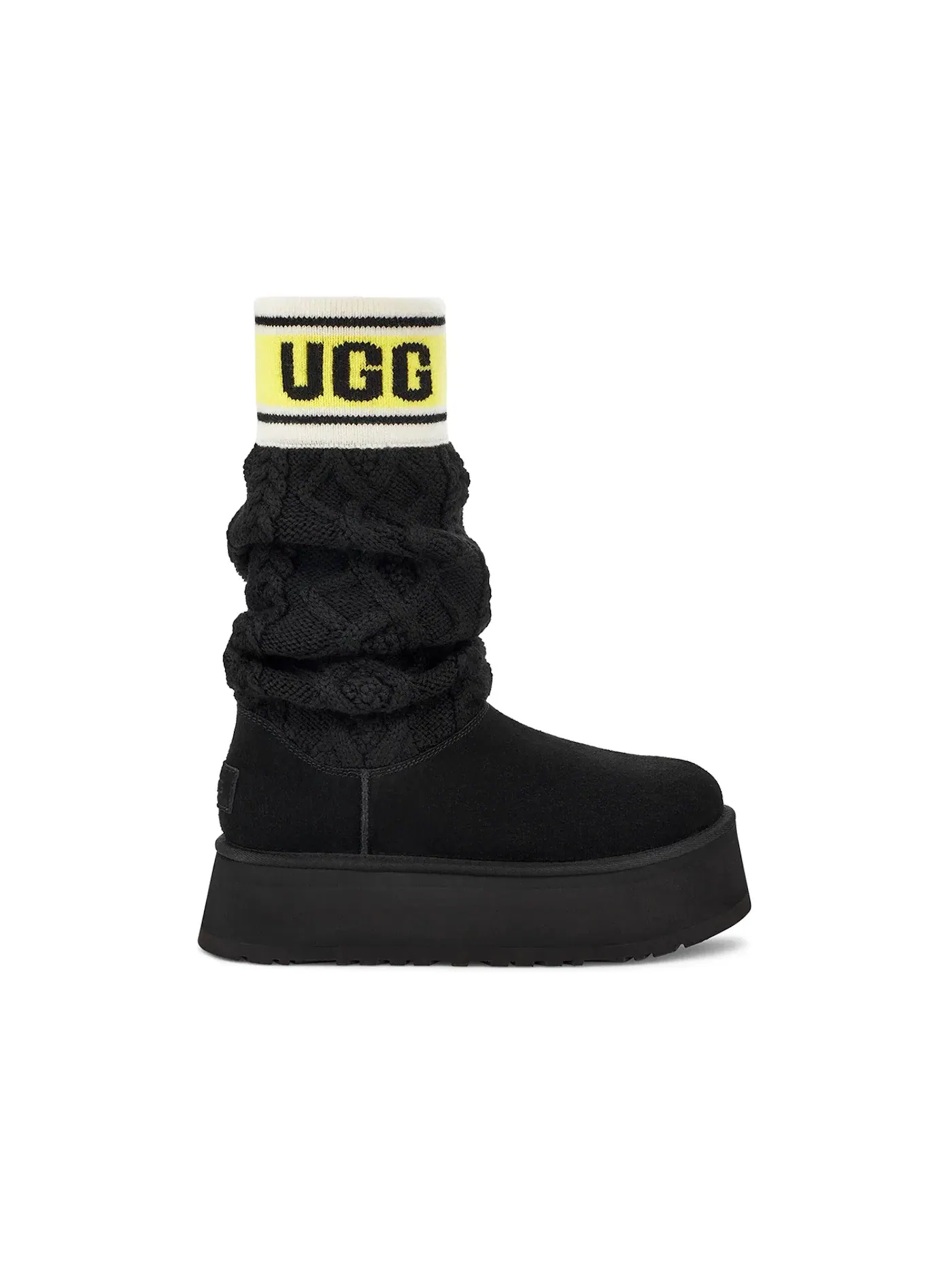 Ботинки женские UGG Classic Sweater Letter — изображение 1 из 1, черный