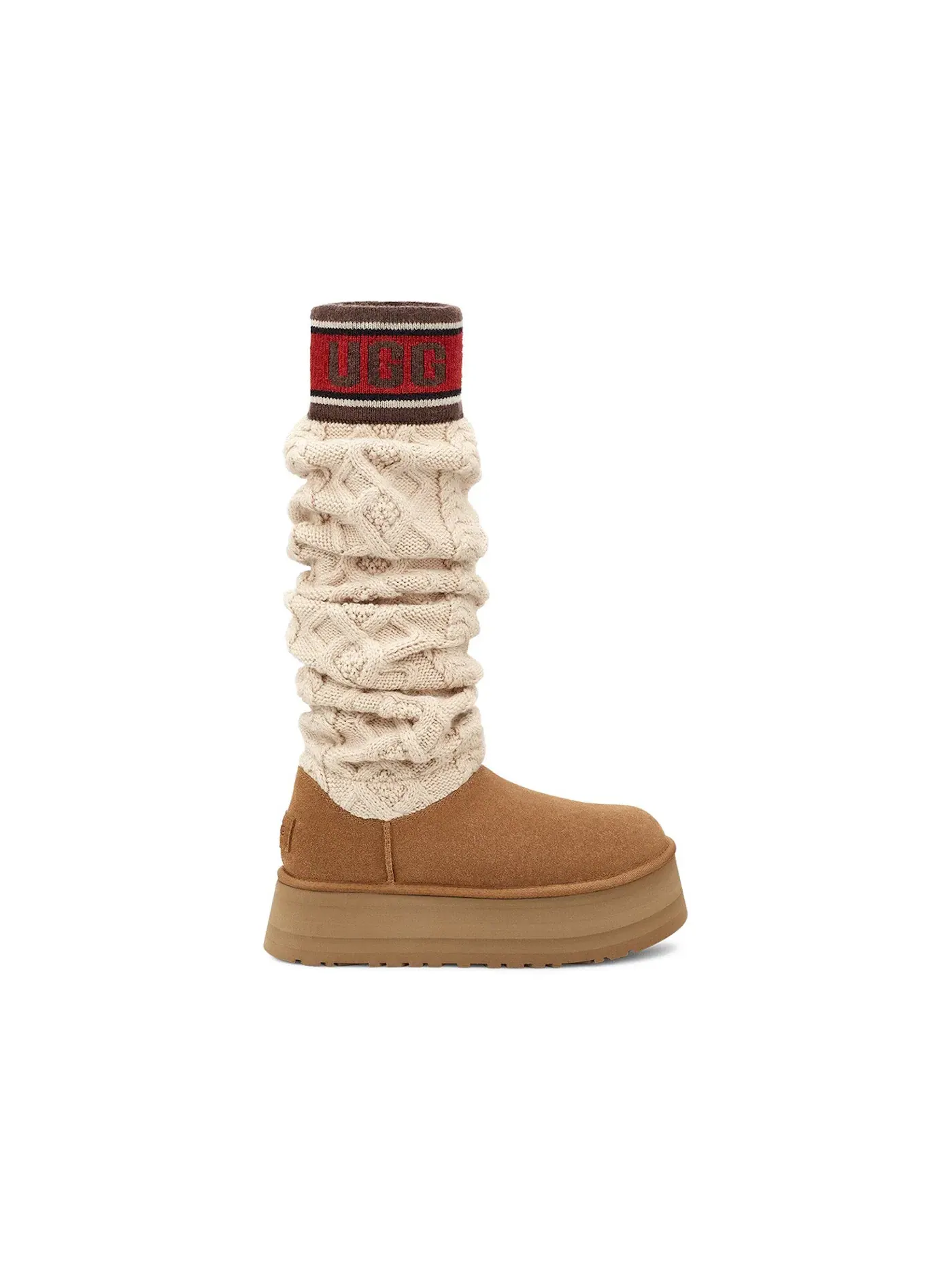 Сапоги женские UGG Classic Sweater Letter Tall — изображение 1 из 1, каштановый