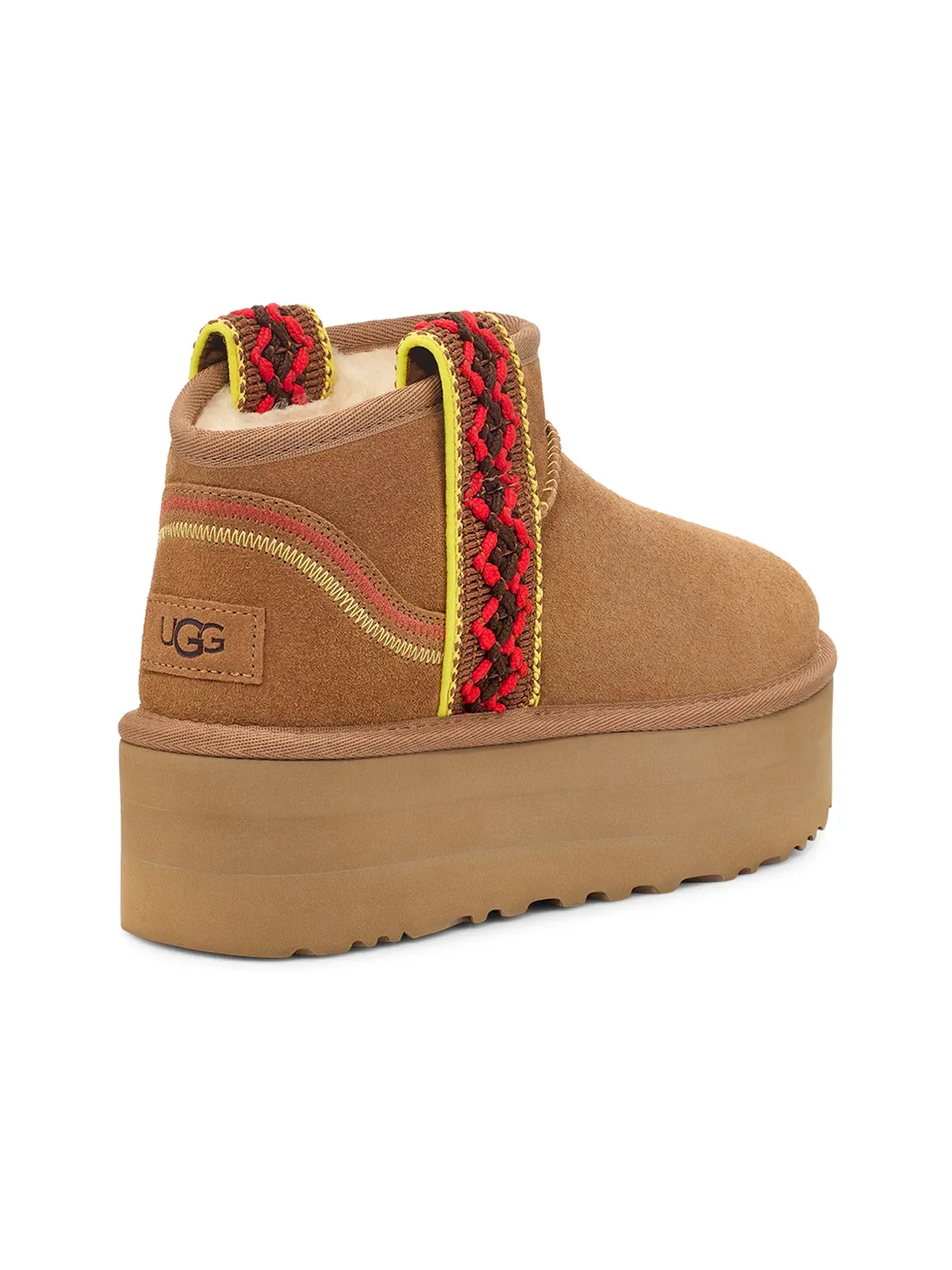 Сапоги женские UGG Classic Ultra Mini Braid — изображение 3 из 3, каштановый