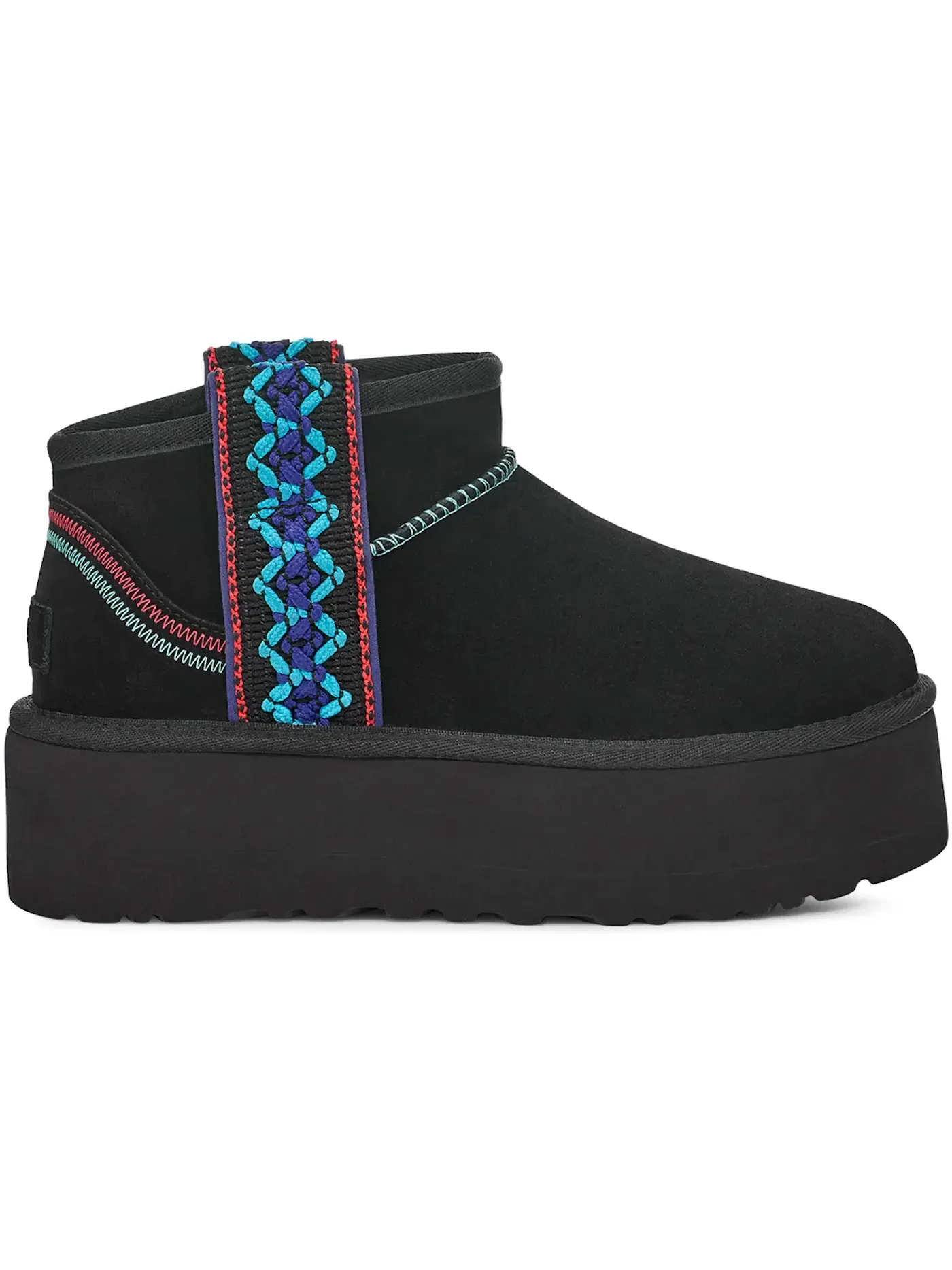 Ботинки женские UGG Classic Ultra Mini Braid Platform — изображение 1 из 1, черный