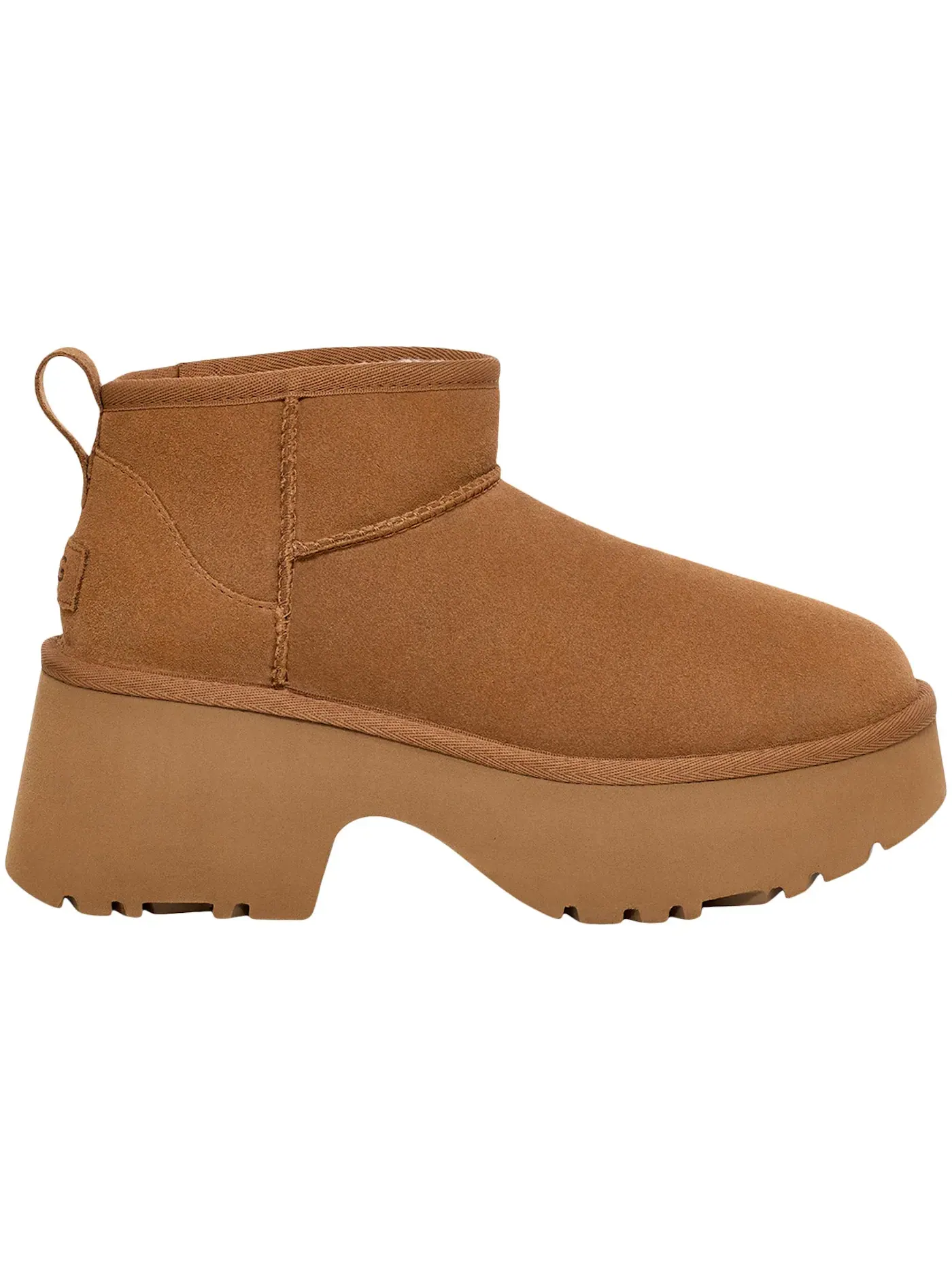 Ботинки женские UGG Classic Ultra Mini New Heights — изображение 1 из 1, каштановый