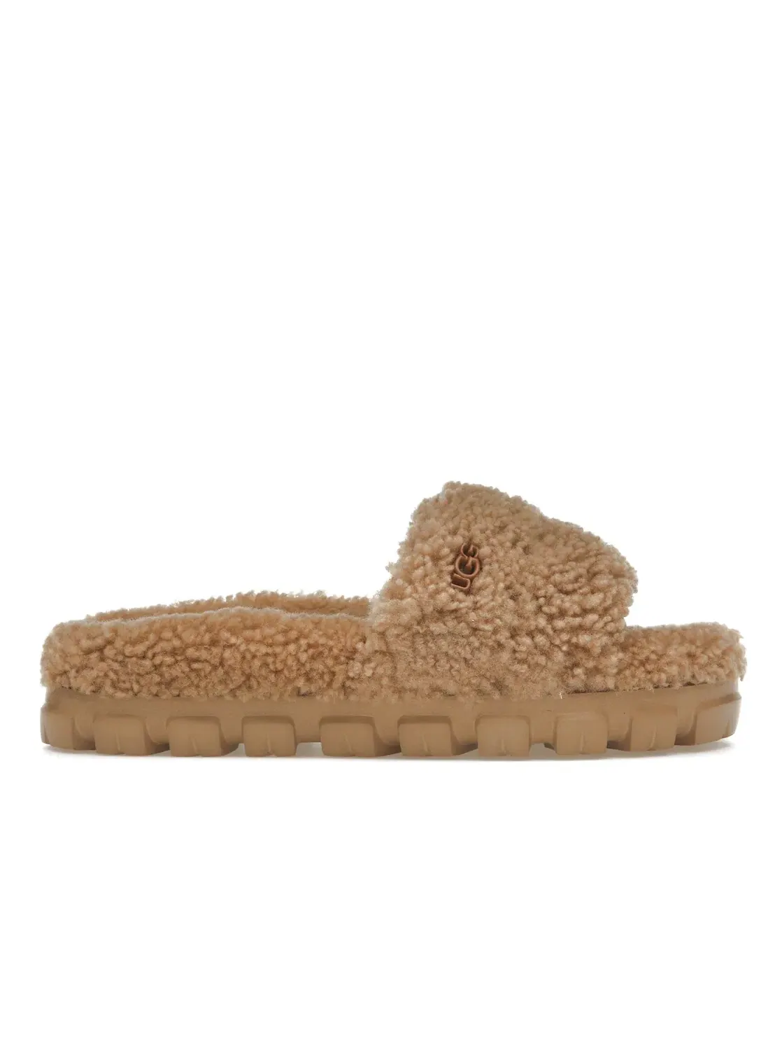 Шлепанцы женские UGG Cozetta Curly Slide — изображение 1 из 4, каштановый