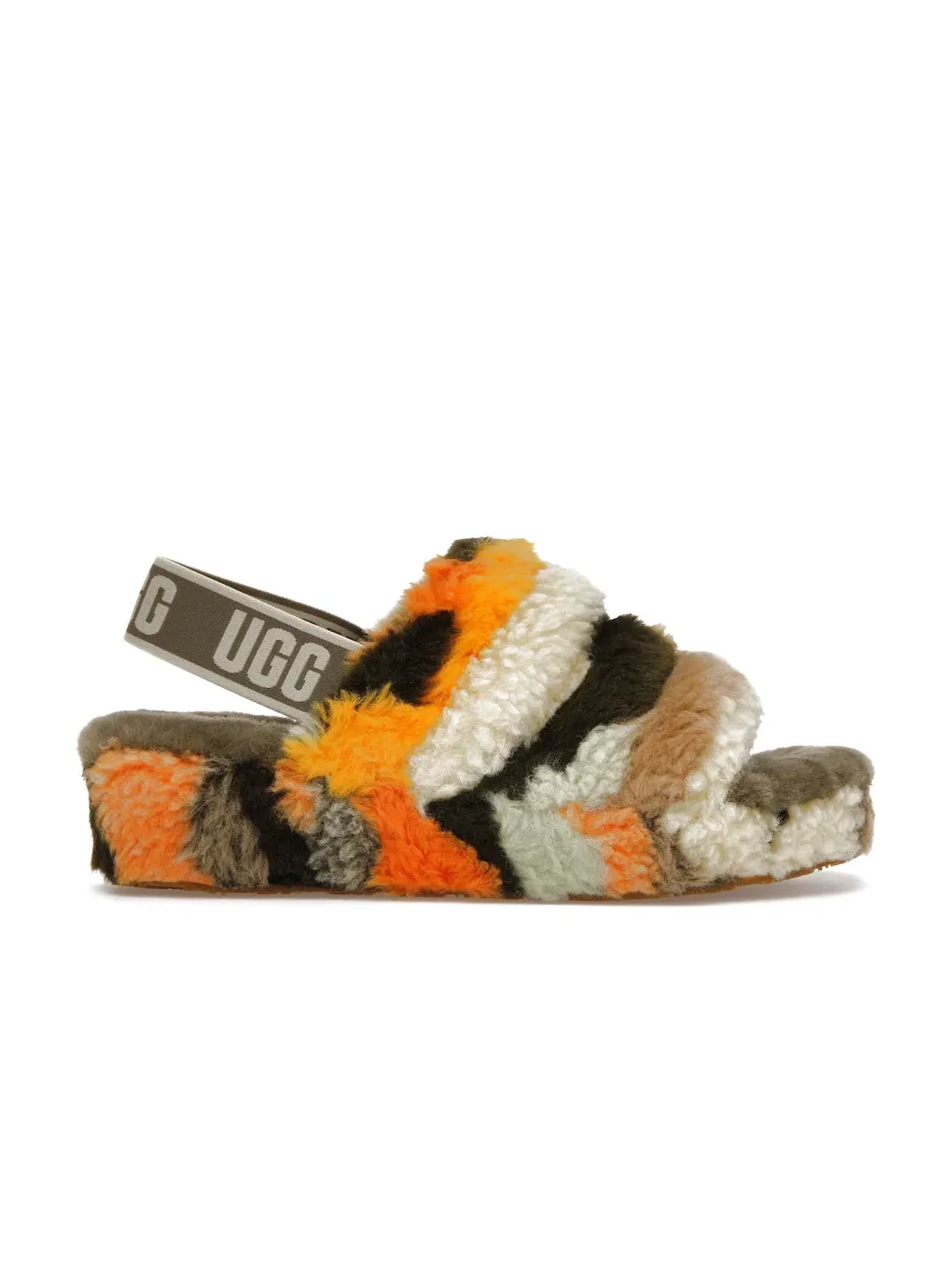 Шлепанцы женские UGG Fluff Yeah Cali Collage Slide — изображение 1 из 4, зеленый