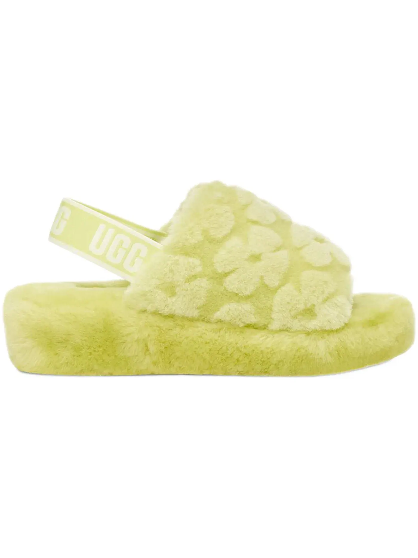 Сандалии женские UGG Fluff Yeah Poppy Slide — изображение 1 из 1, желтый/зеленый