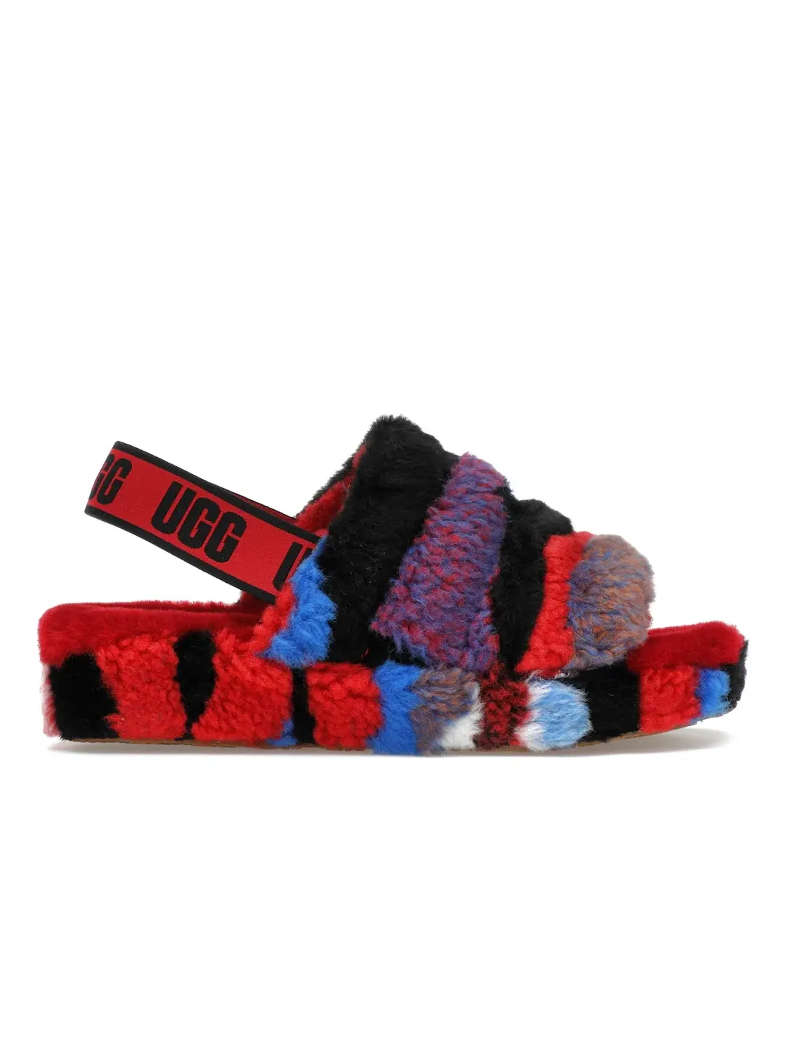 Сандалии женские UGG Fluff Yeah Slide — изображение 1 из 4, разноцветный/красный