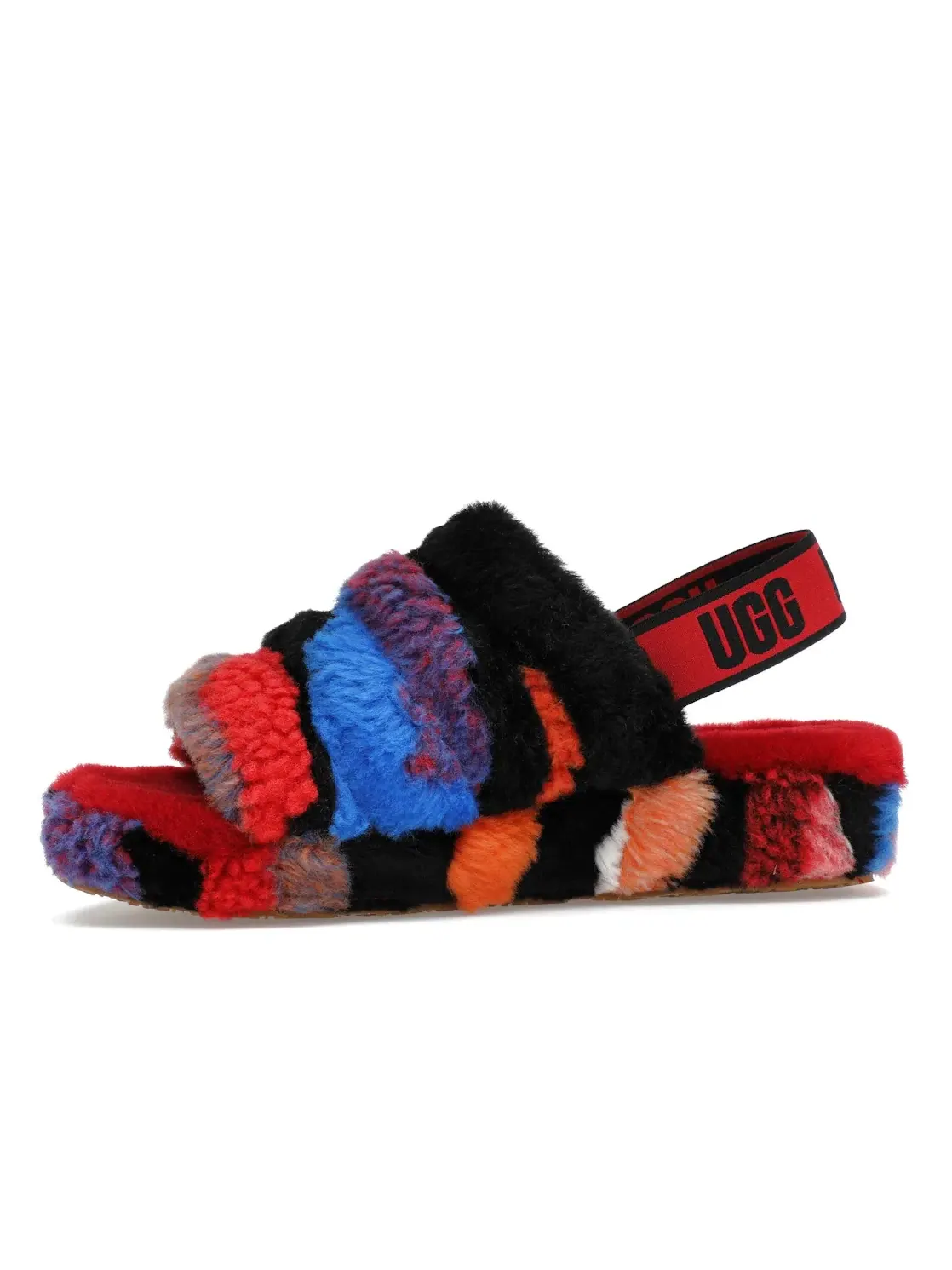 Сандалии женские UGG Fluff Yeah Slide — изображение 3 из 4, разноцветный/красный