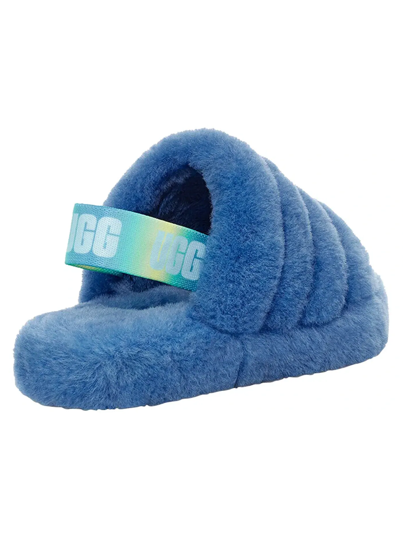 Шлепанцы детские UGG Fluff Yeah Slide Mystic Blue Gradient — изображение 3 из 3, синий