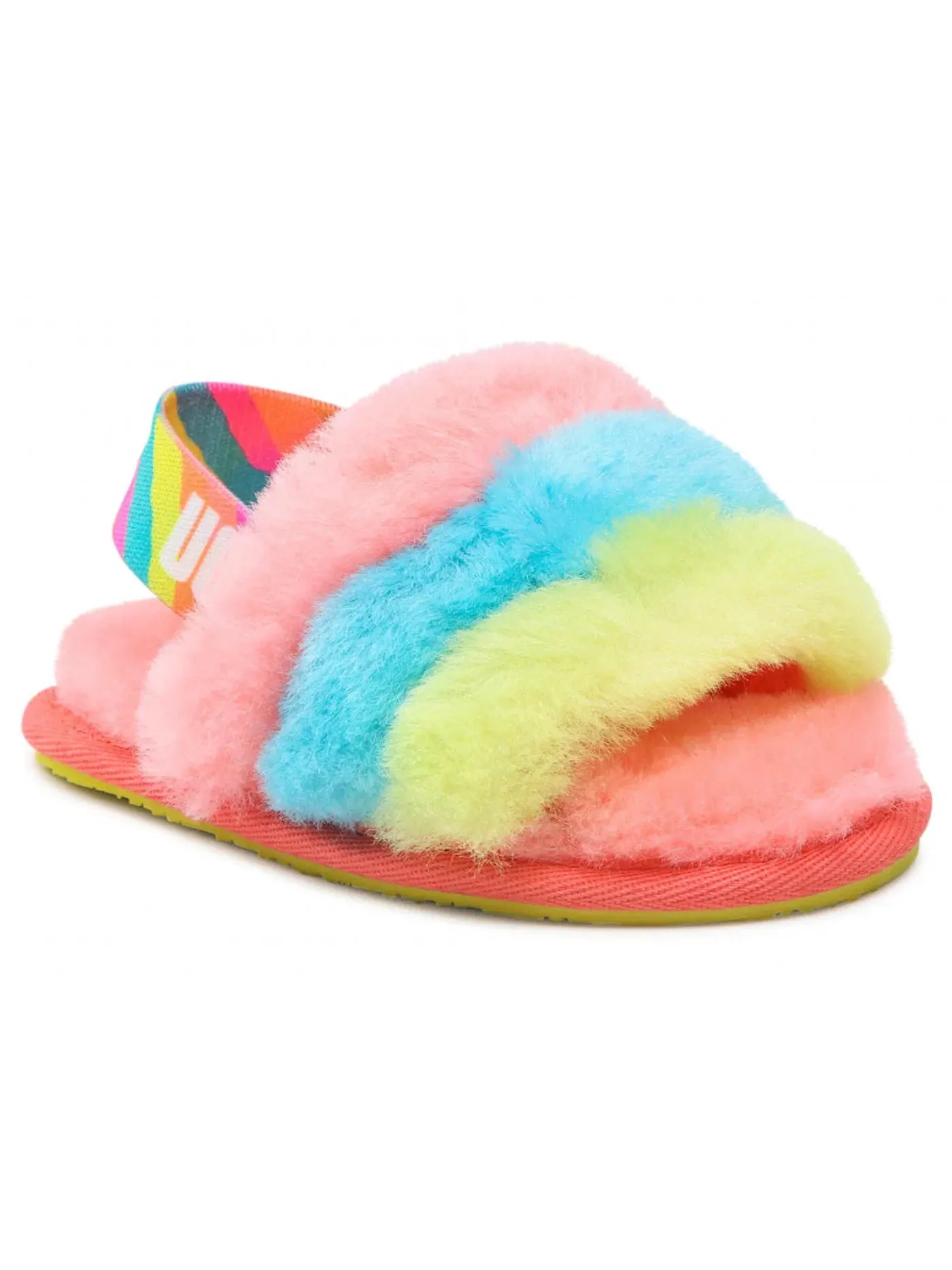 Шлепанцы детские UGG Fluff Yeah Slide — изображение 2 из 3, персиковый