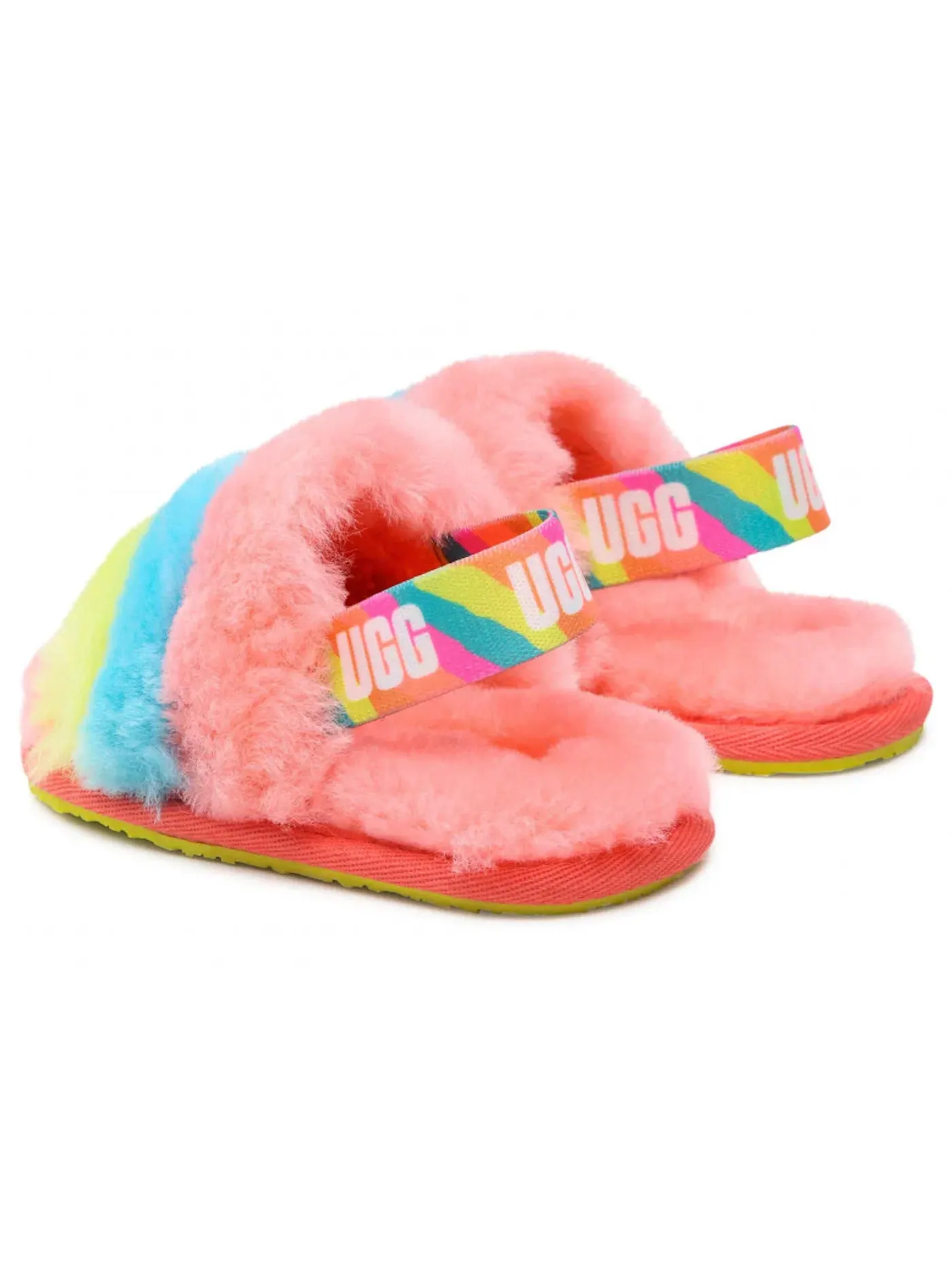 Шлепанцы детские UGG Fluff Yeah Slide — изображение 3 из 3, персиковый